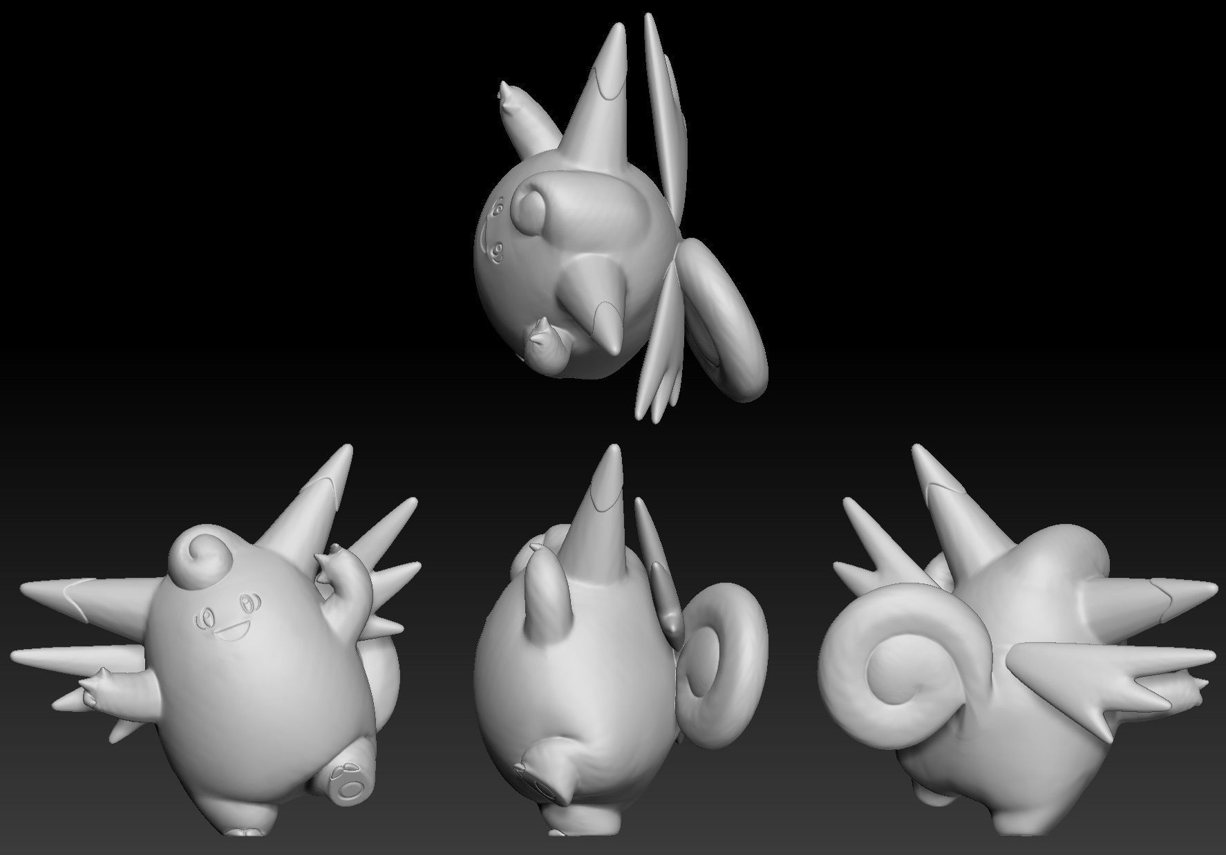 Pokemon Cleffa Clefairy Clefable 3D print model_3