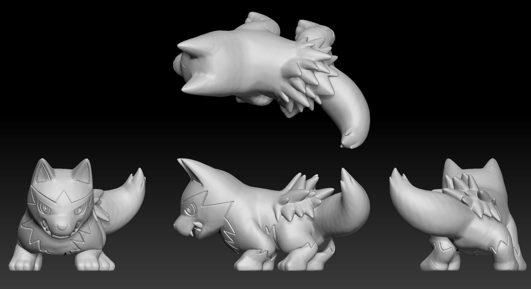 Pokemon Poochyena Mightyena 3D print model_1
