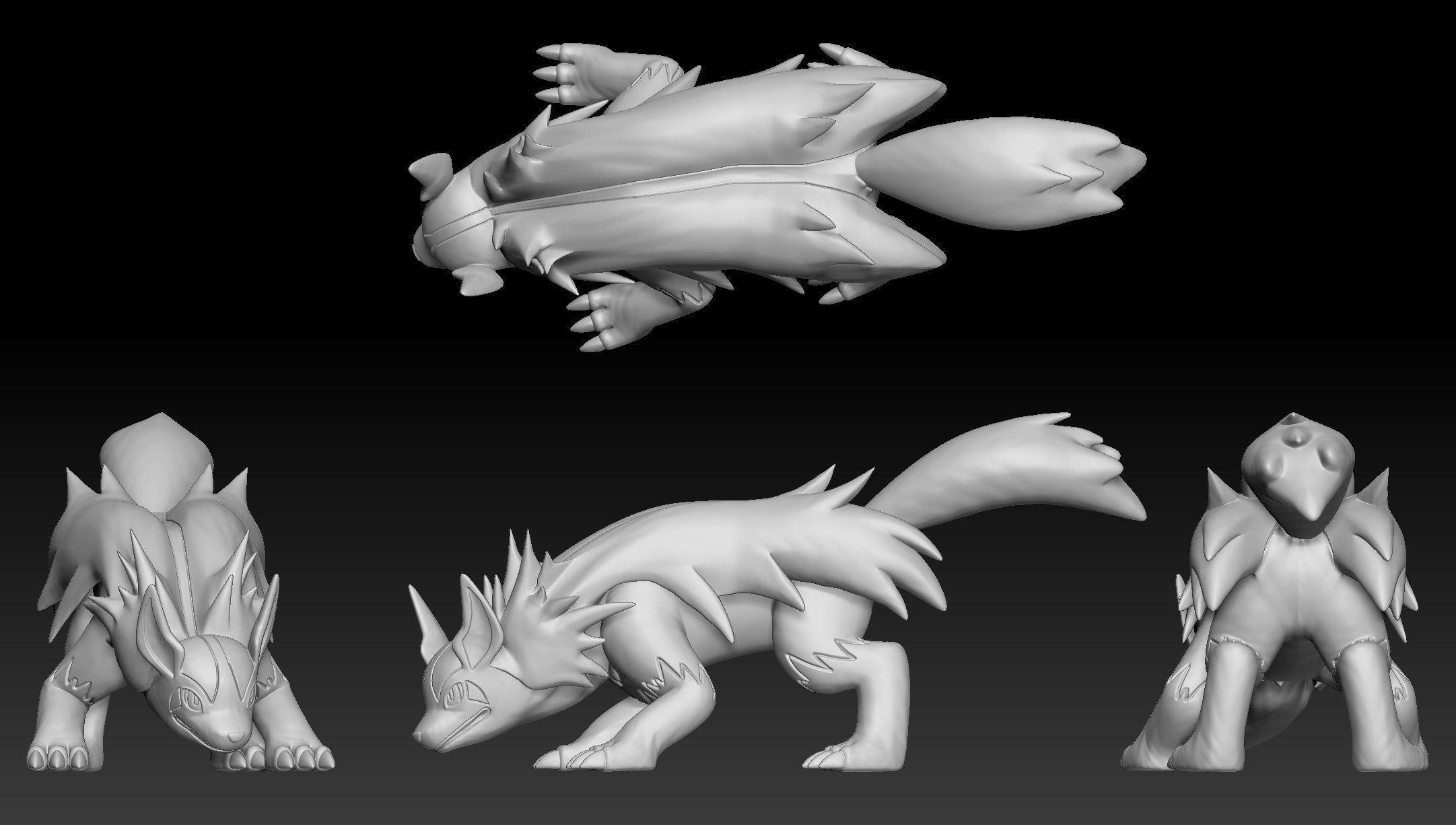 Pokemon Poochyena Mightyena 3D print model_2