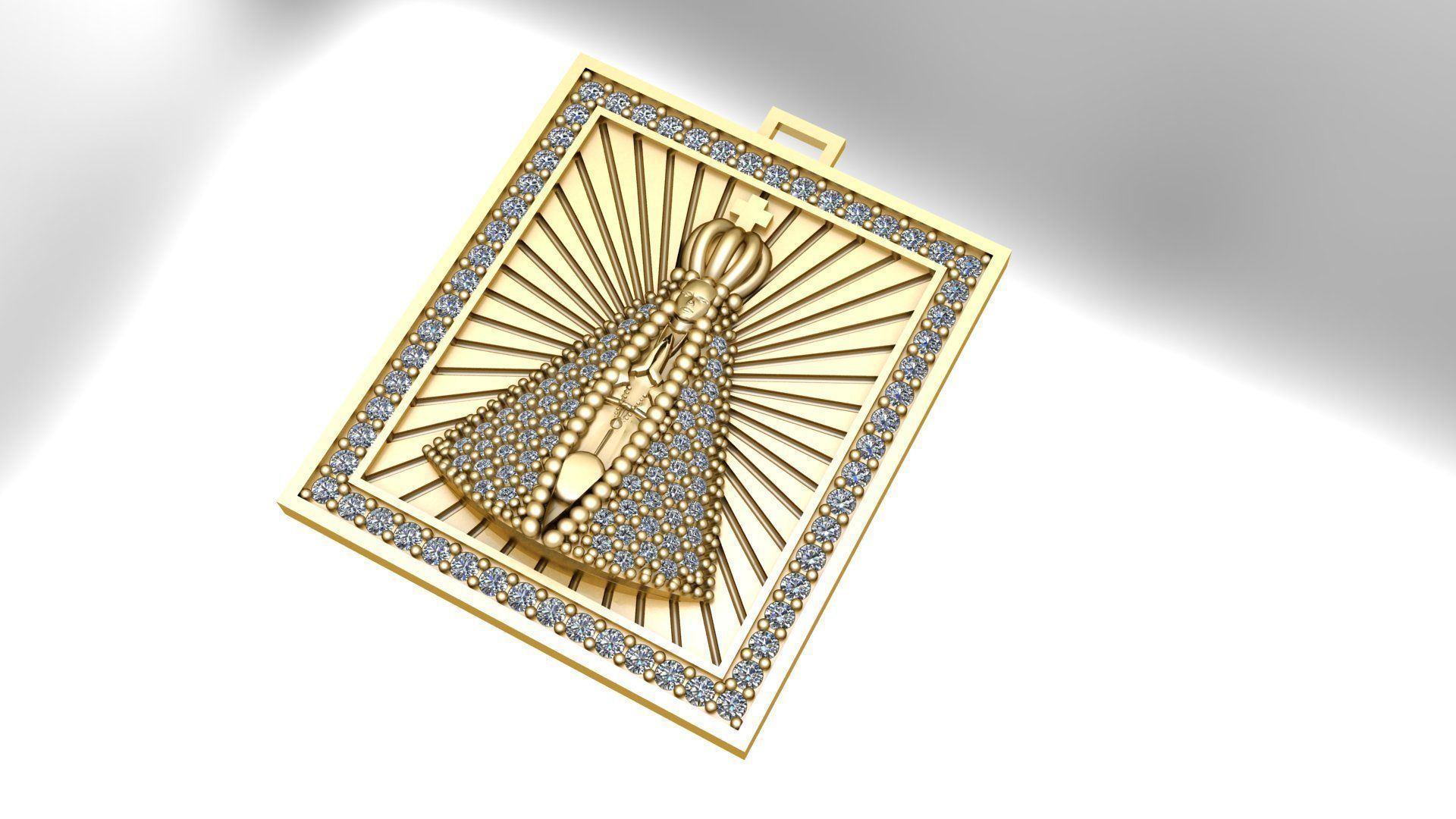 Our Lady of Aparecida Pendant 3D print model_1
