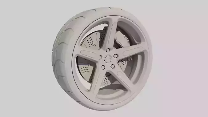 High Poly Sports Car wheel 