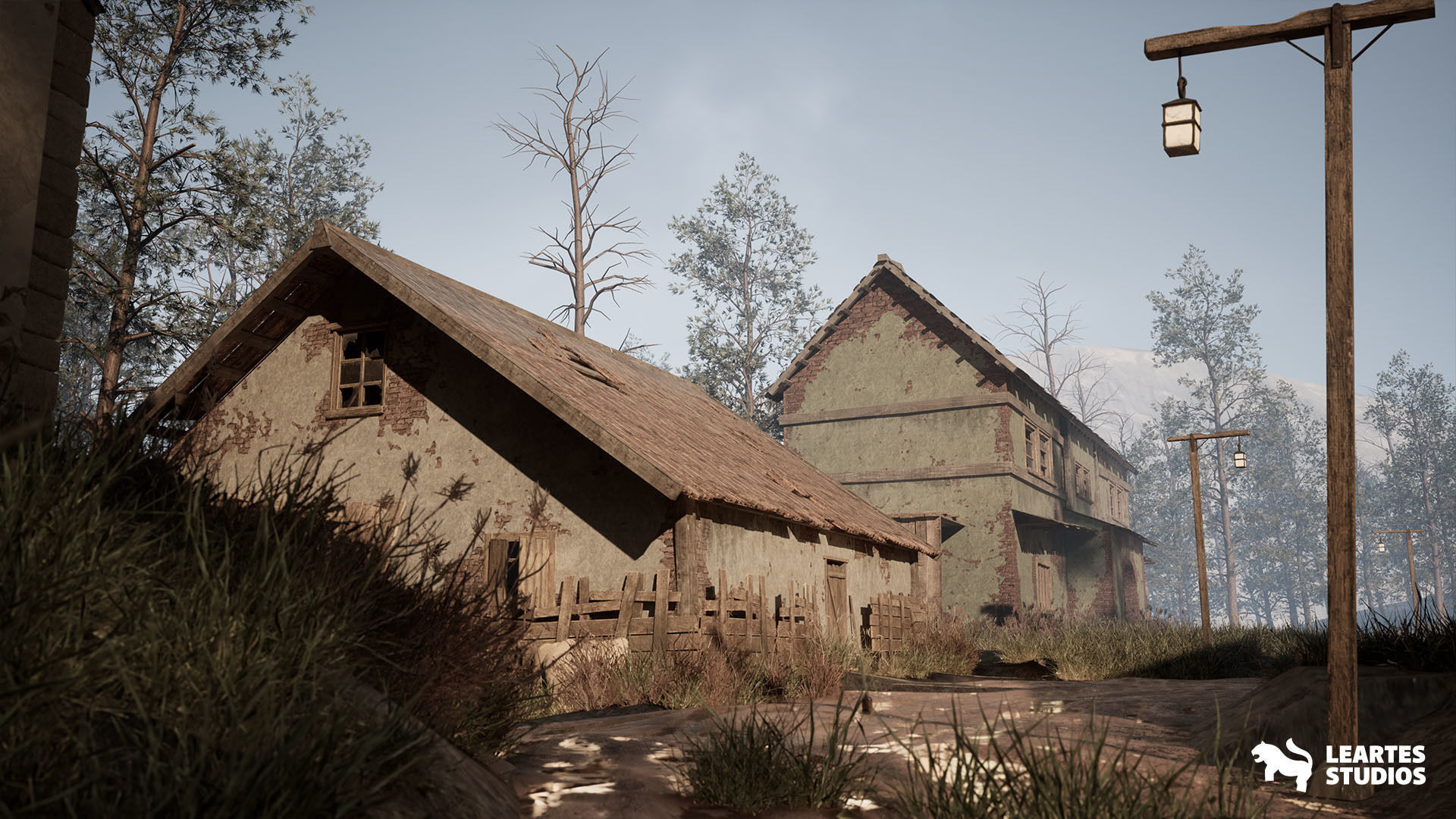 Abandoned Haunted Village Environment Low-poly 3D model_4