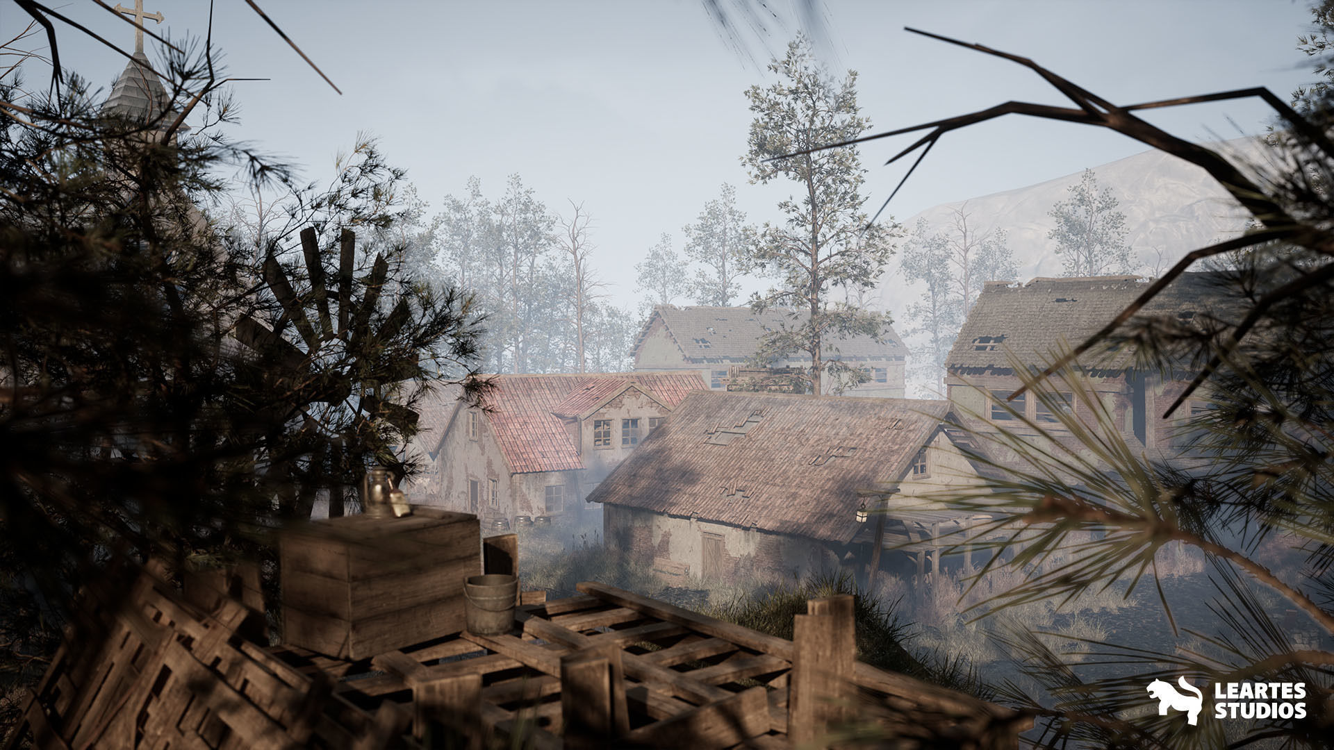 Abandoned Haunted Village Environment Low-poly 3D model_17