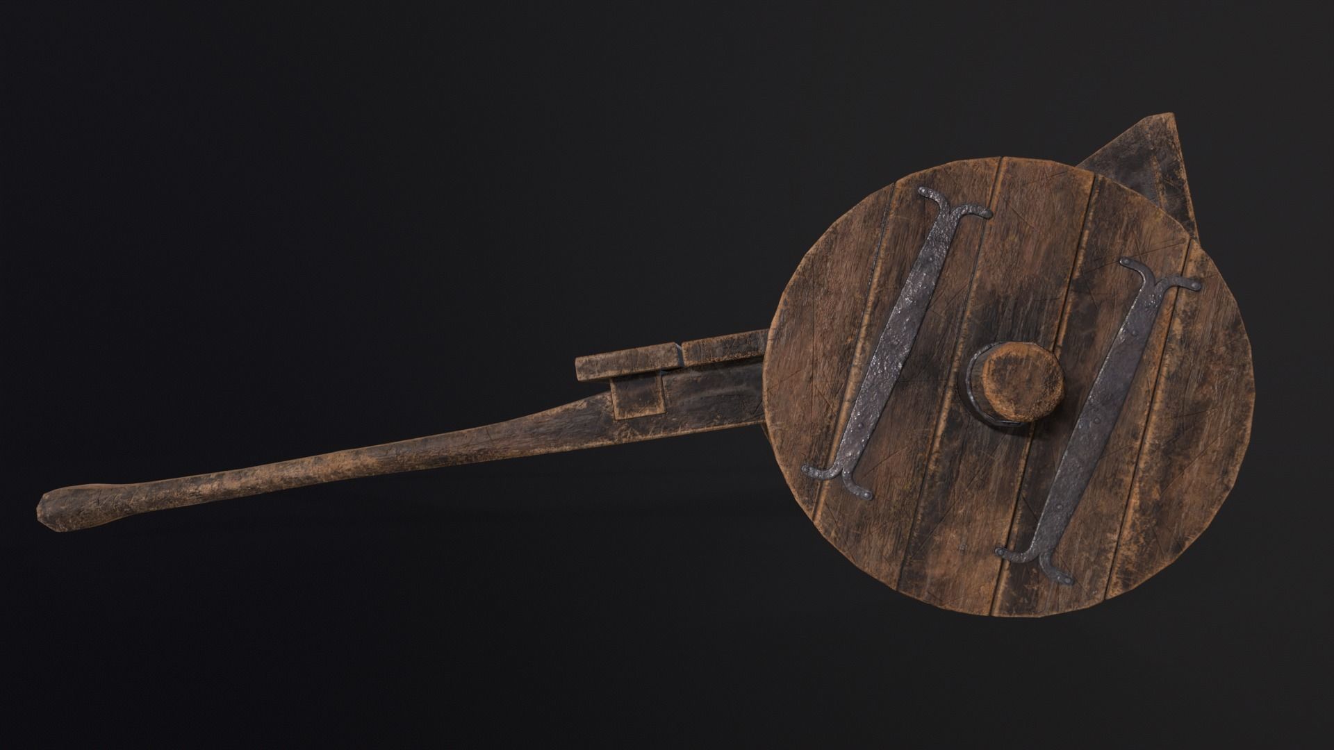 Medieval Wooden Cart Low-poly 3D model_12