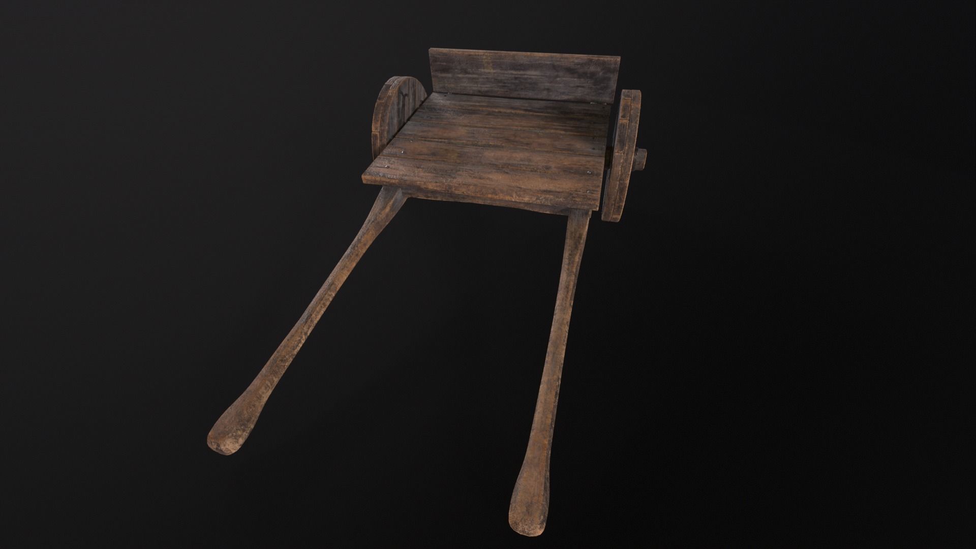 Medieval Wooden Cart Low-poly 3D model_8
