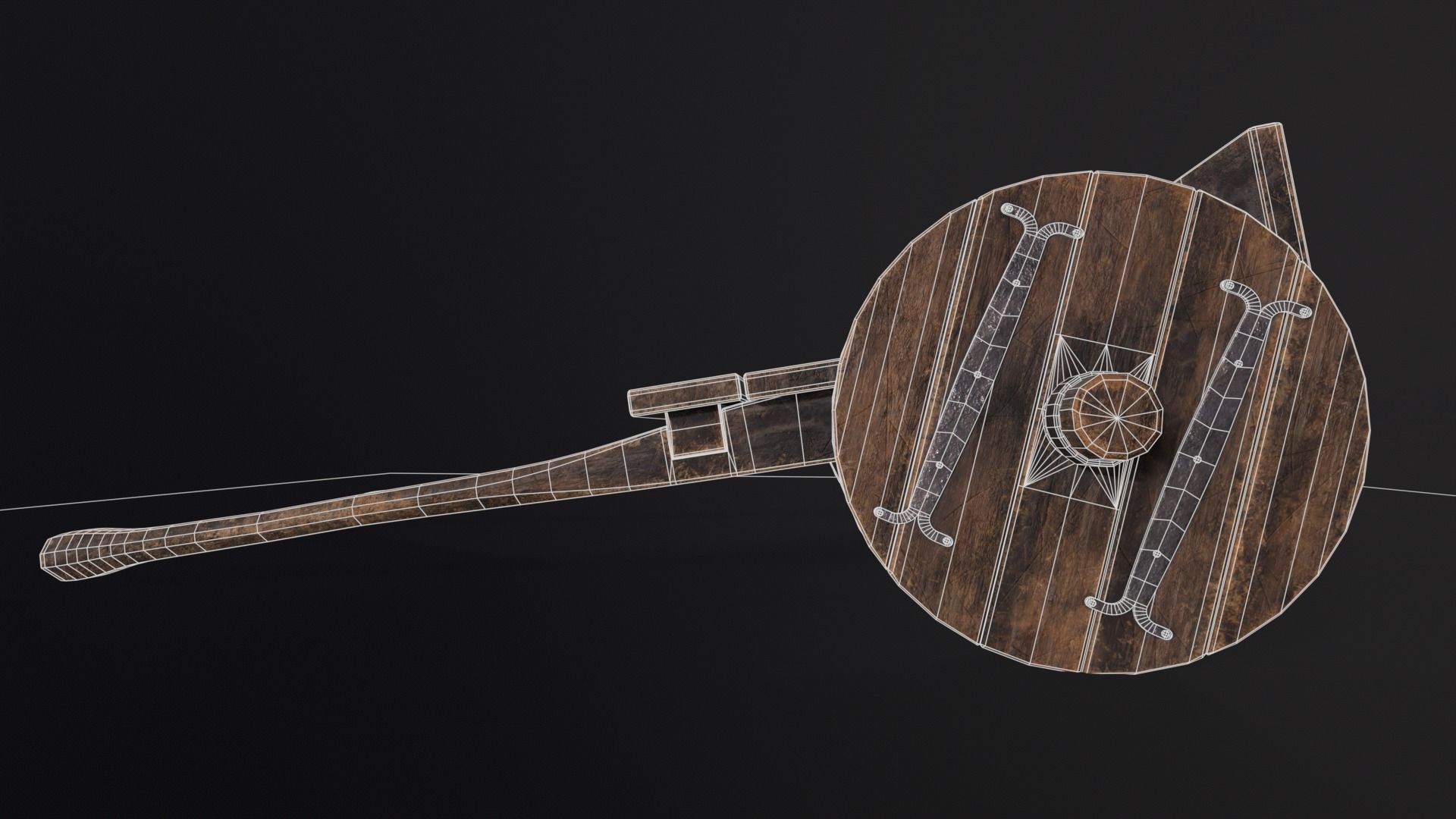 Medieval Wooden Cart Low-poly 3D model_13