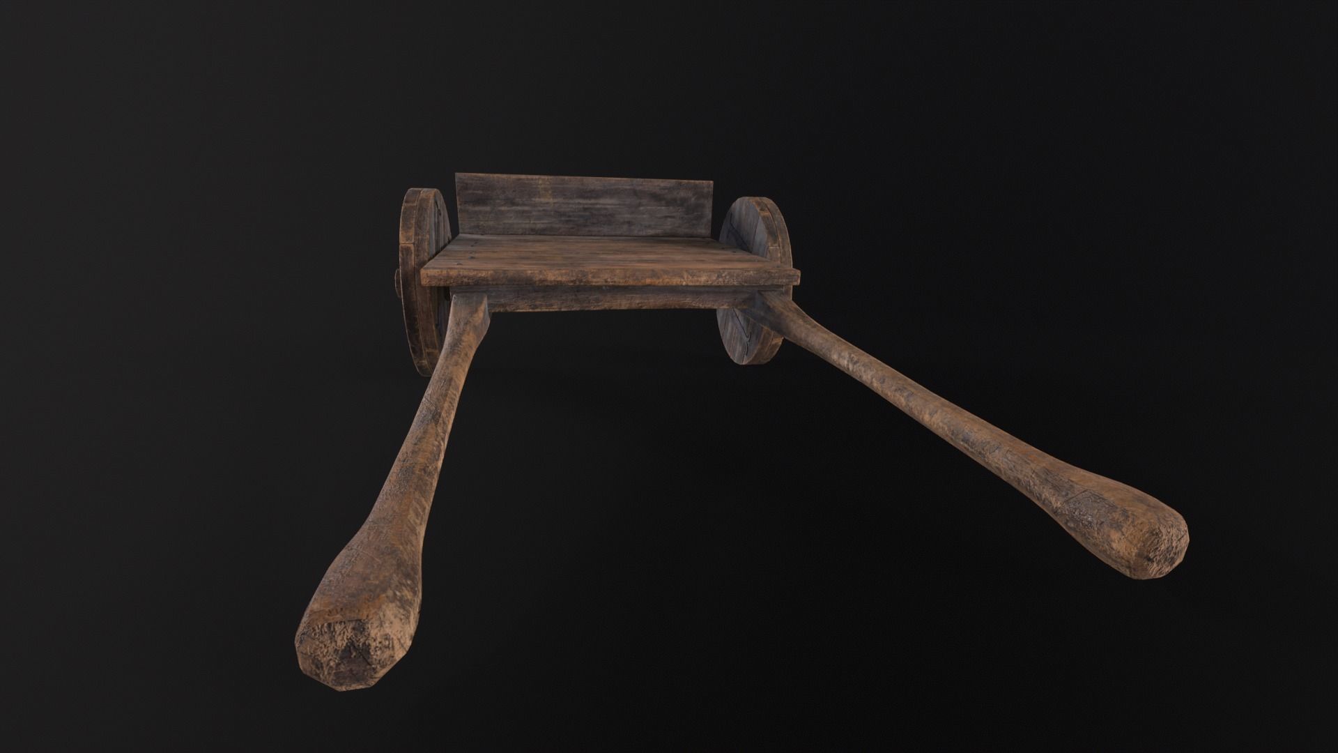 Medieval Wooden Cart Low-poly 3D model_6