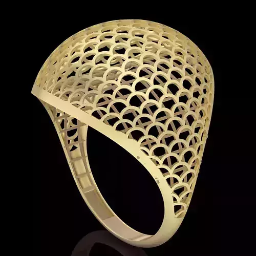 Lux ring silver gold sterling printable jewelry 3D model 
