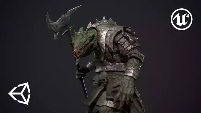 Dragon Warrior Low-poly 3D model