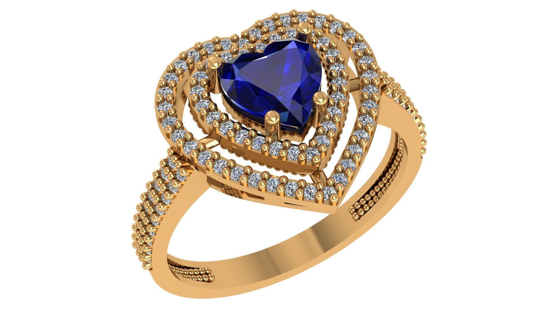 Color Gemstone Ring in 3dm Format 3D print model_1