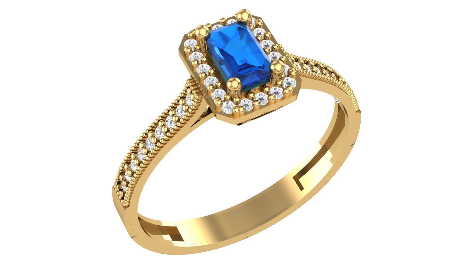 Color Gemstone Ring in 3dm Format 3D print model_34