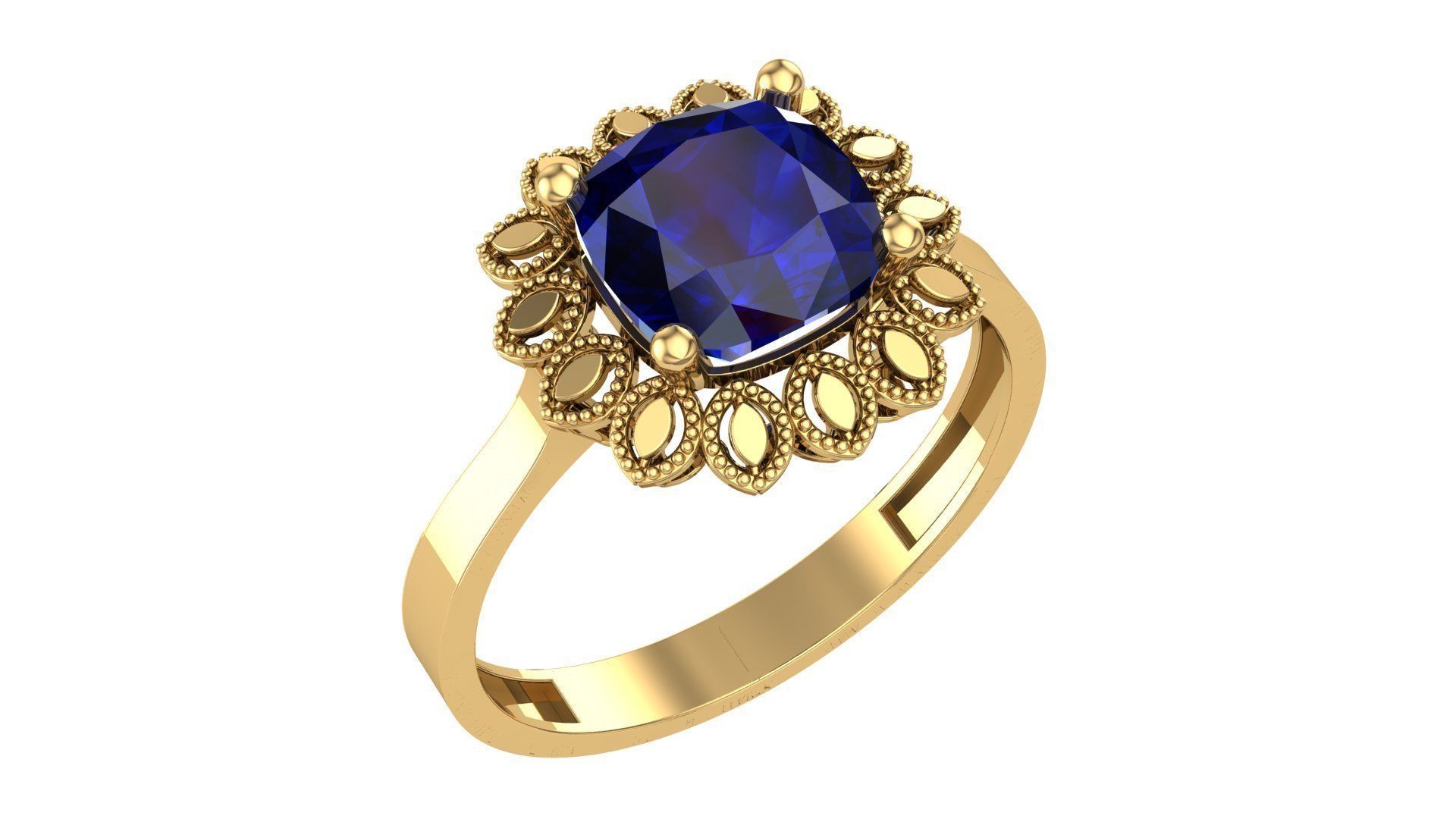 Color Gemstone Ring in 3dm Format 3D print model_39