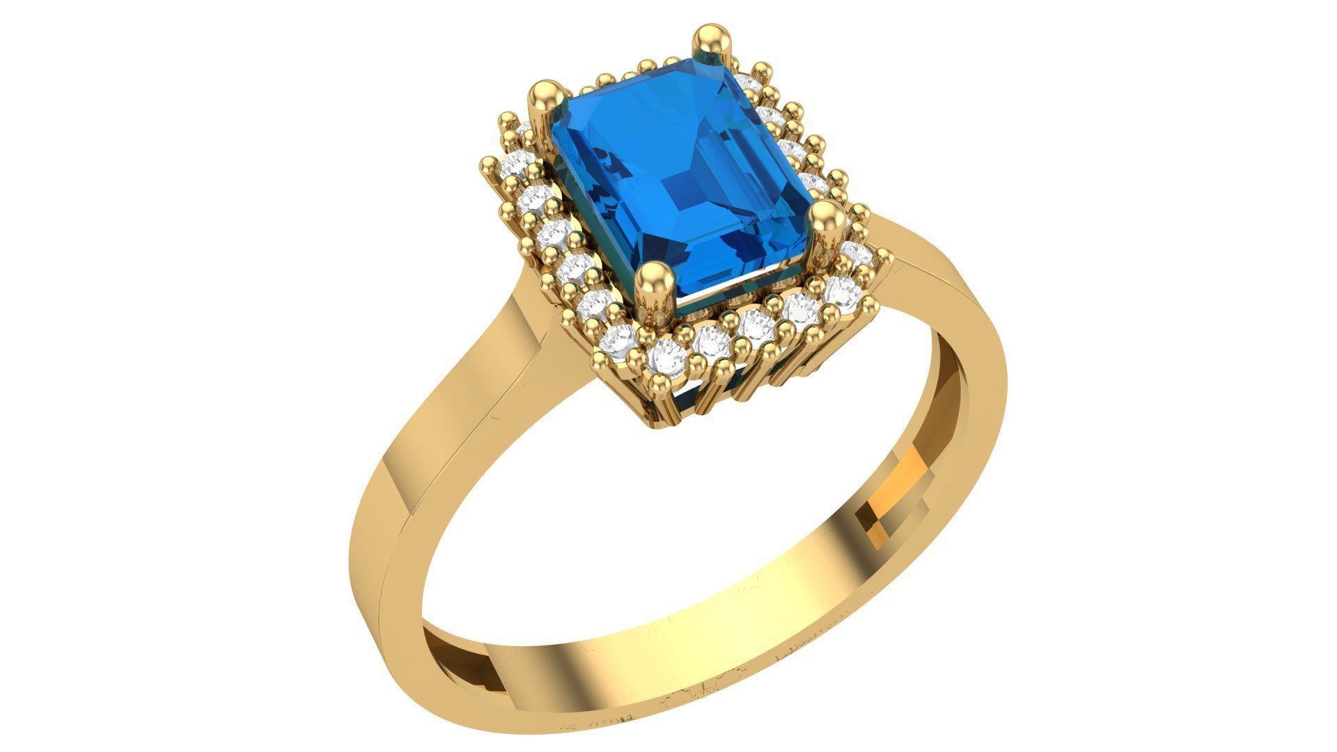 Color Gemstone Ring in 3dm Format 3D print model_50