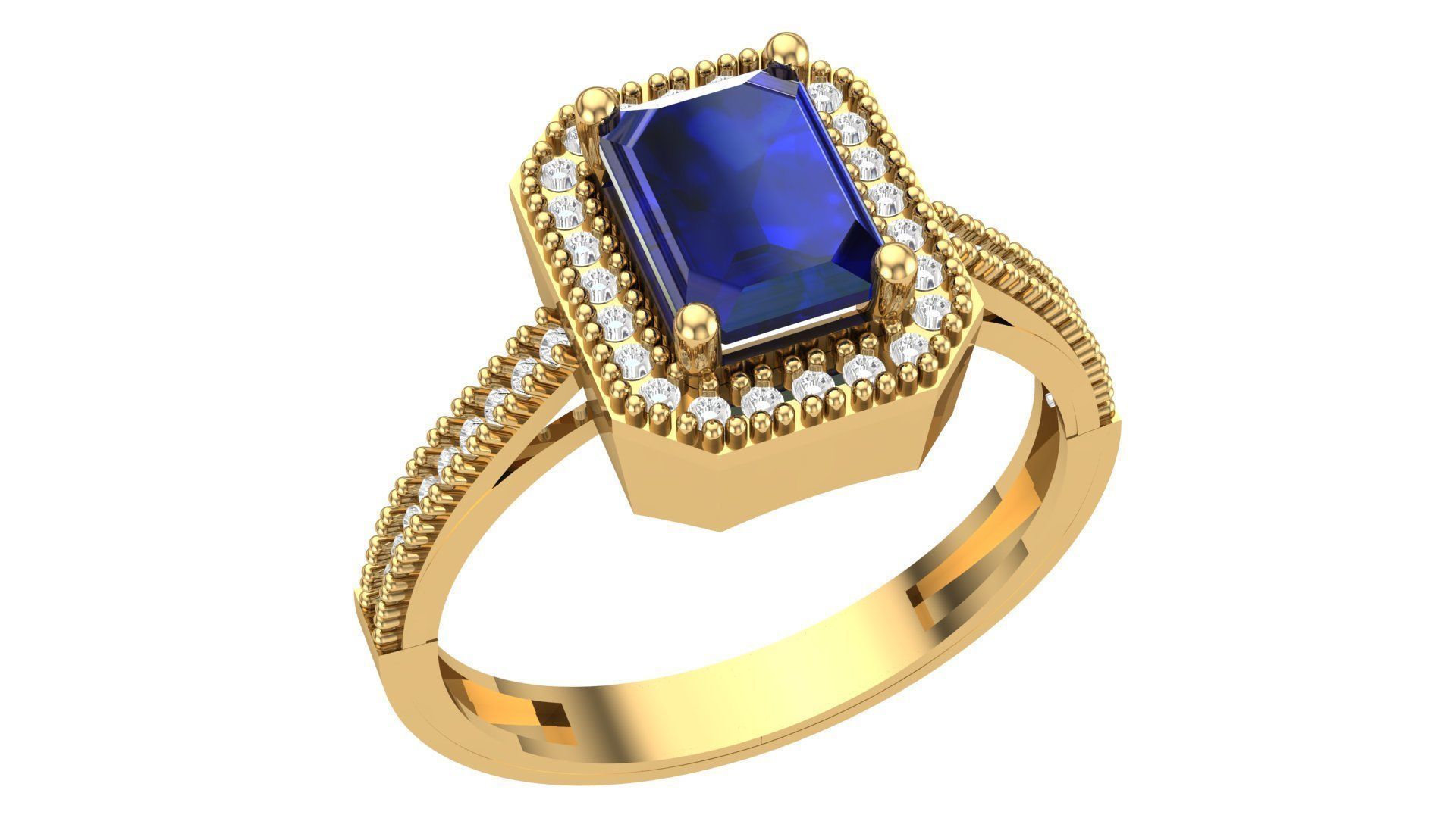 Color Gemstone Ring in 3dm Format 3D print model_13