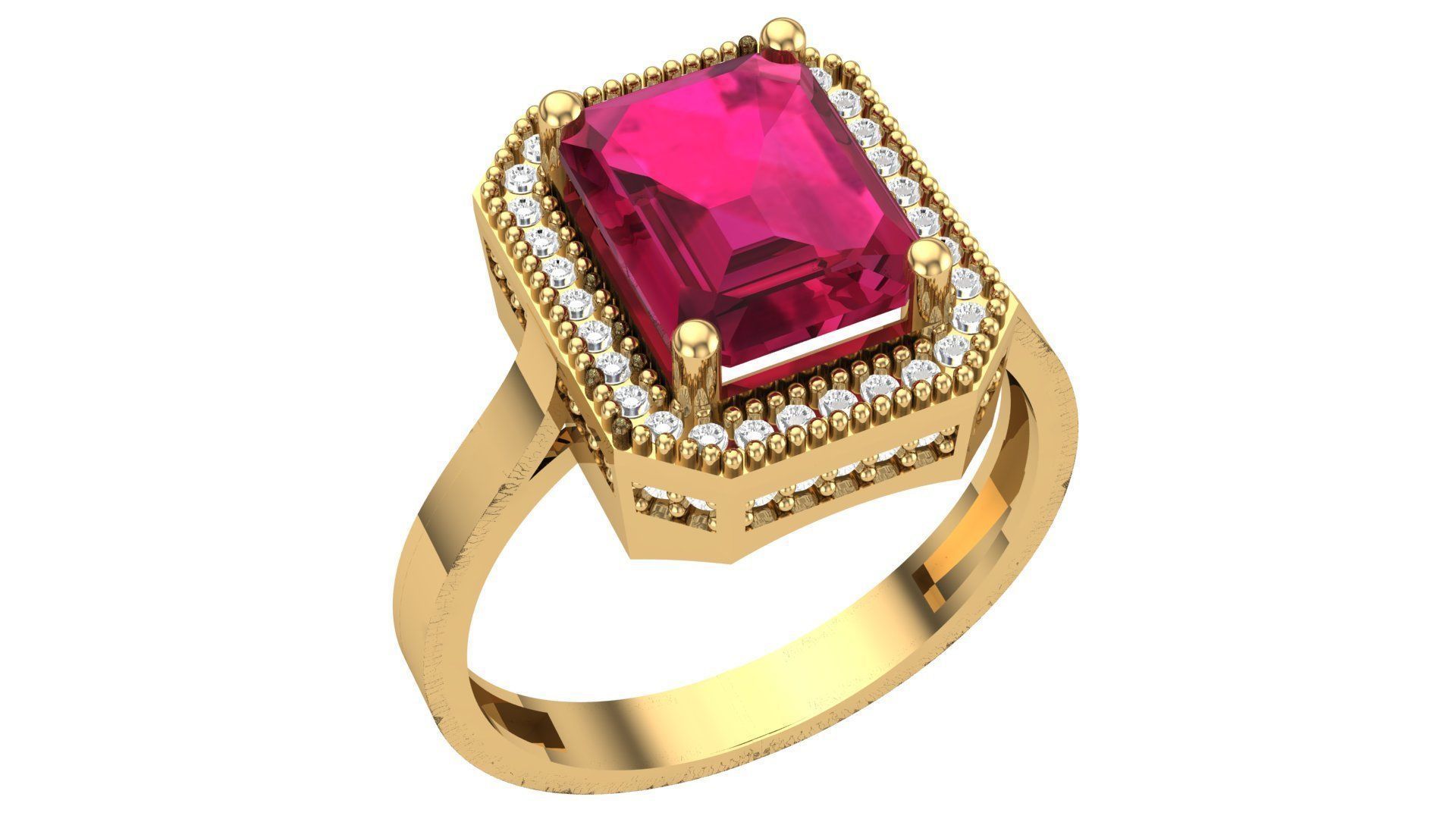 Color Gemstone Ring in 3dm Format 3D print model_11