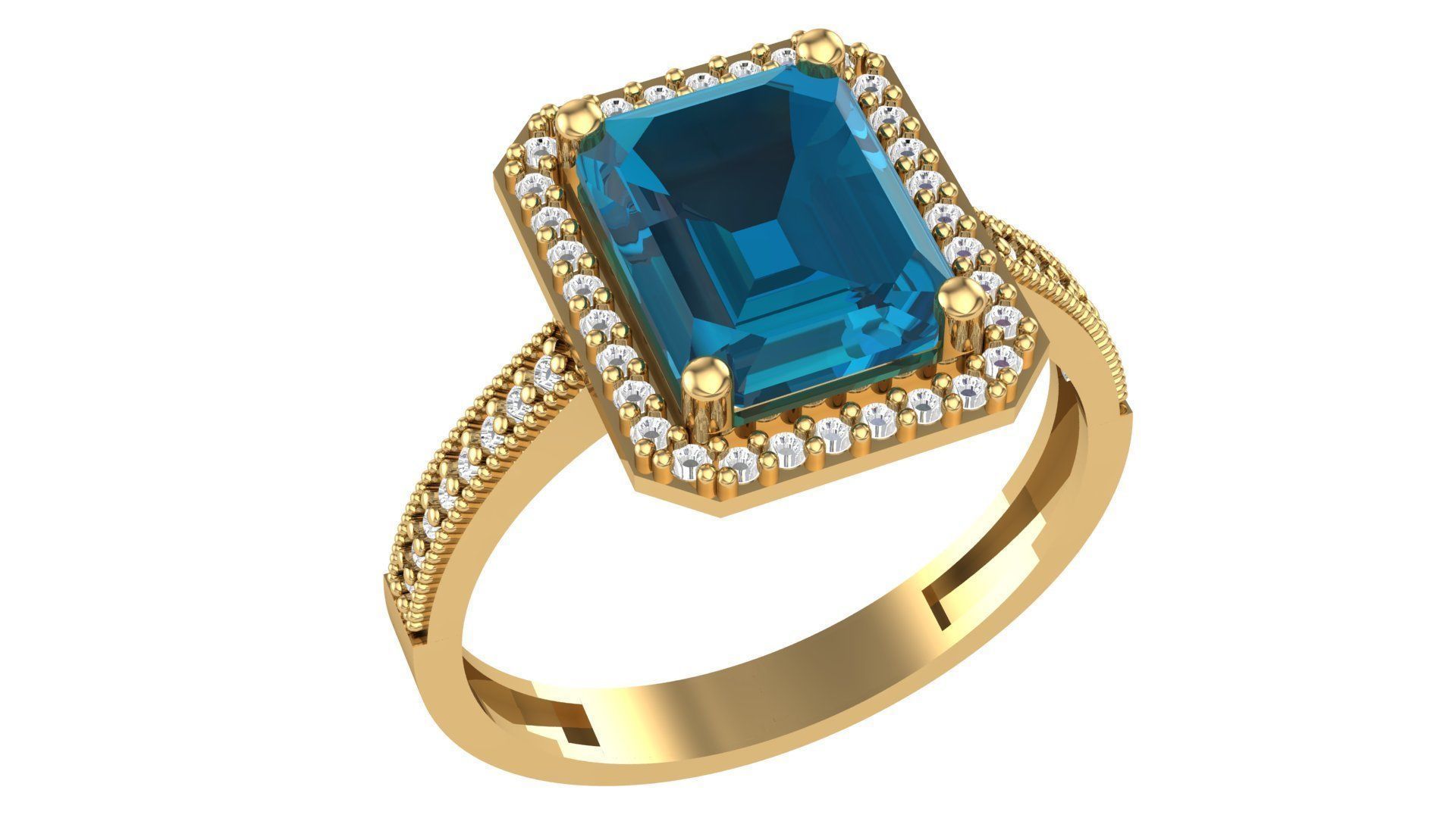 Color Gemstone Ring in 3dm Format 3D print model_24