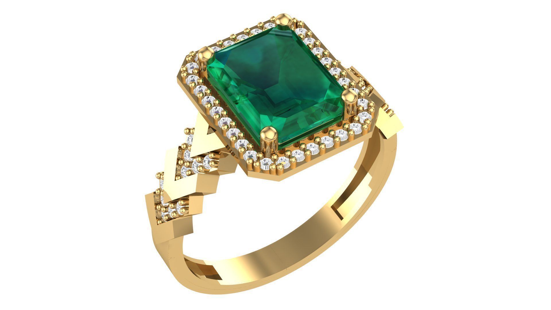 Color Gemstone Ring in 3dm Format 3D print model_33