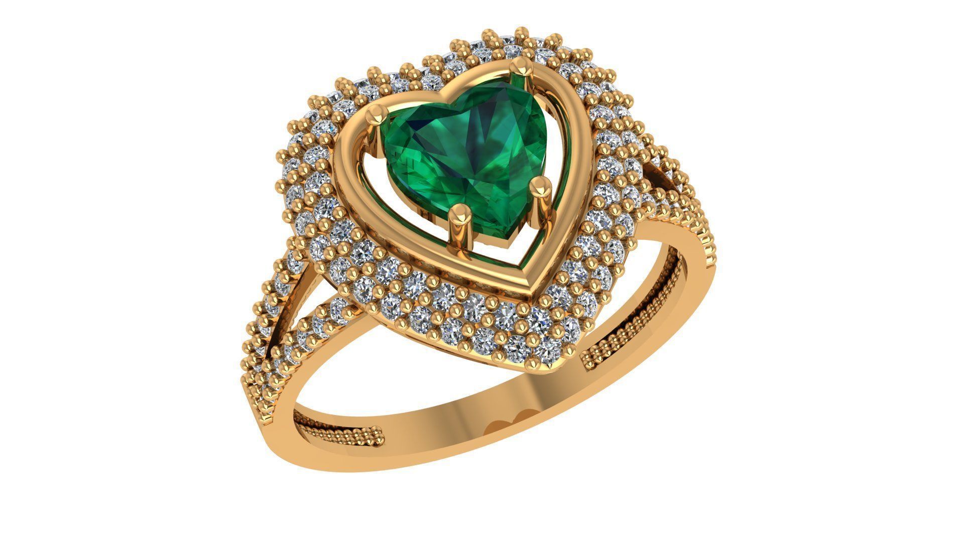 Color Gemstone Ring in 3dm Format 3D print model_23