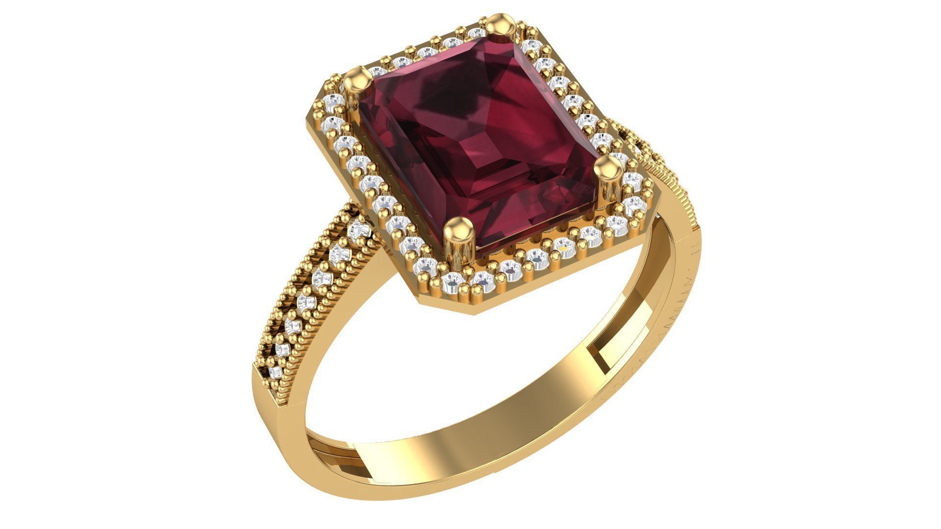 Color Gemstone Ring in 3dm Format 3D print model_35