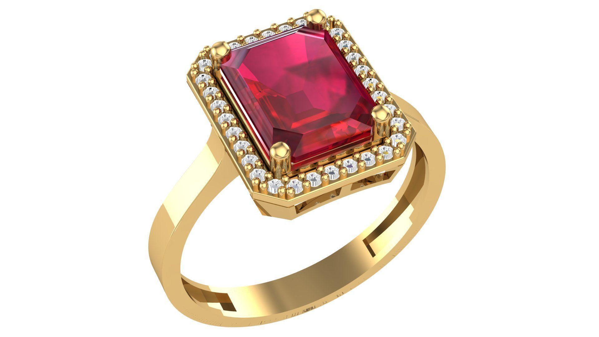 Color Gemstone Ring in 3dm Format 3D print model_20