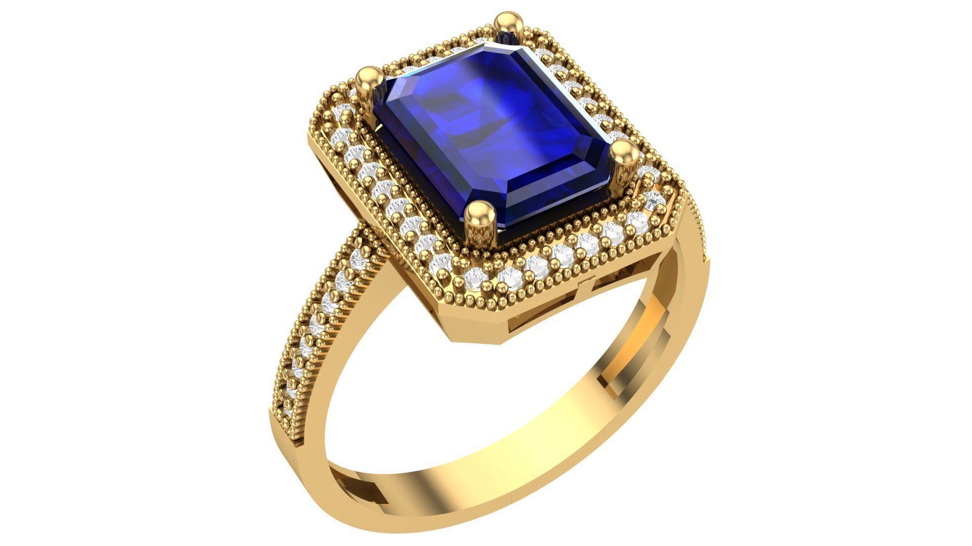 Color Gemstone Ring in 3dm Format 3D print model_7