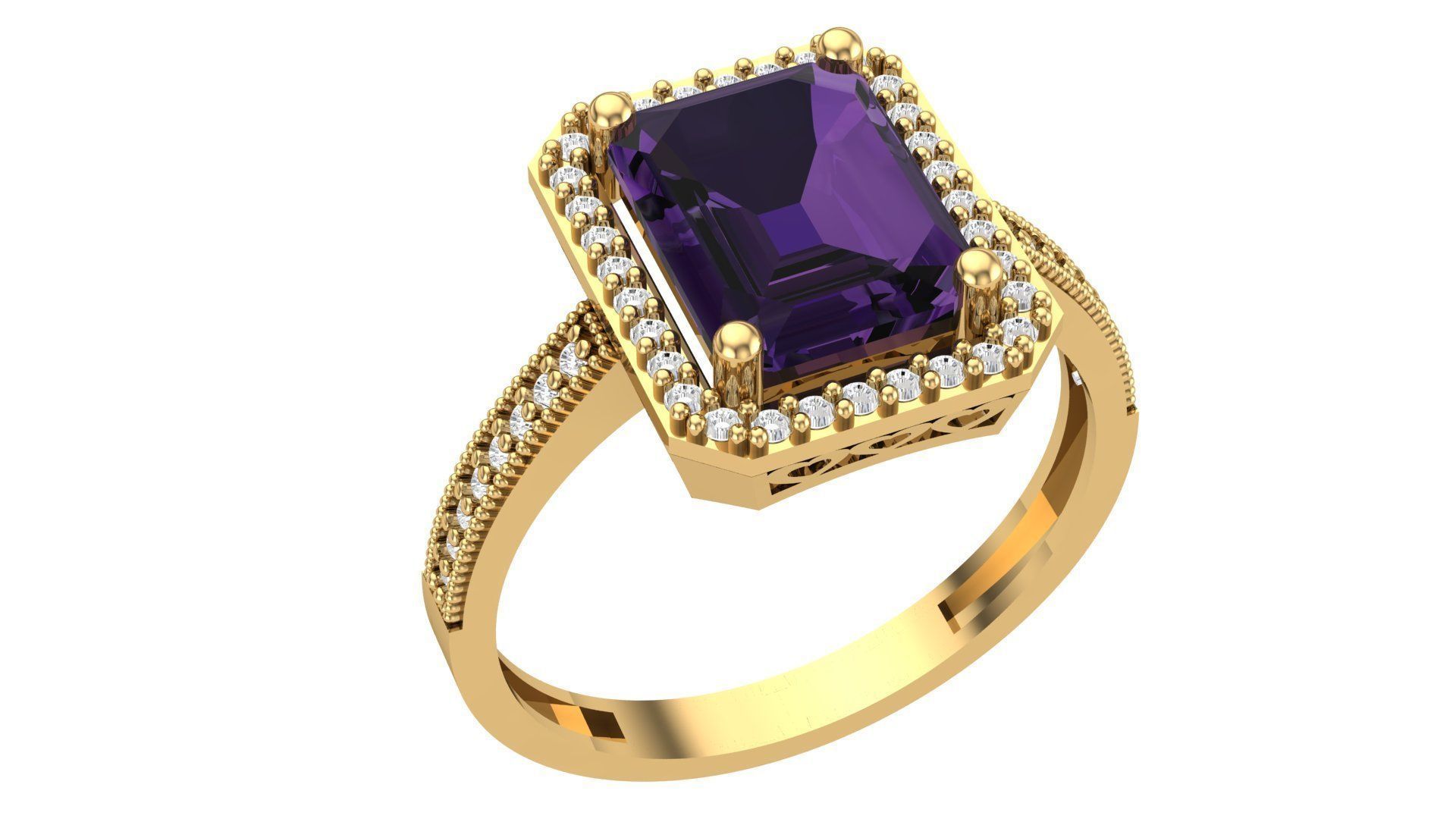 Color Gemstone Ring in 3dm Format 3D print model_49