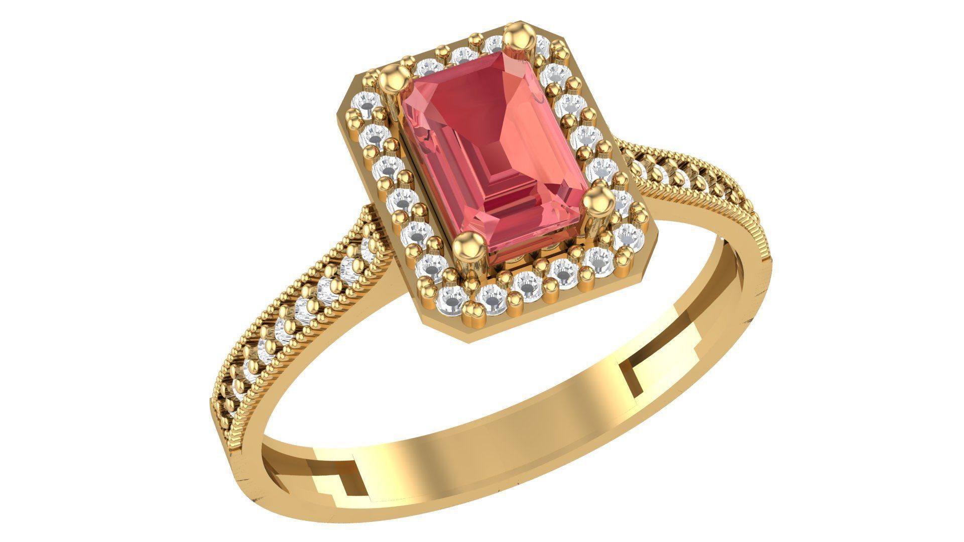 Color Gemstone Ring in 3dm Format 3D print model_38