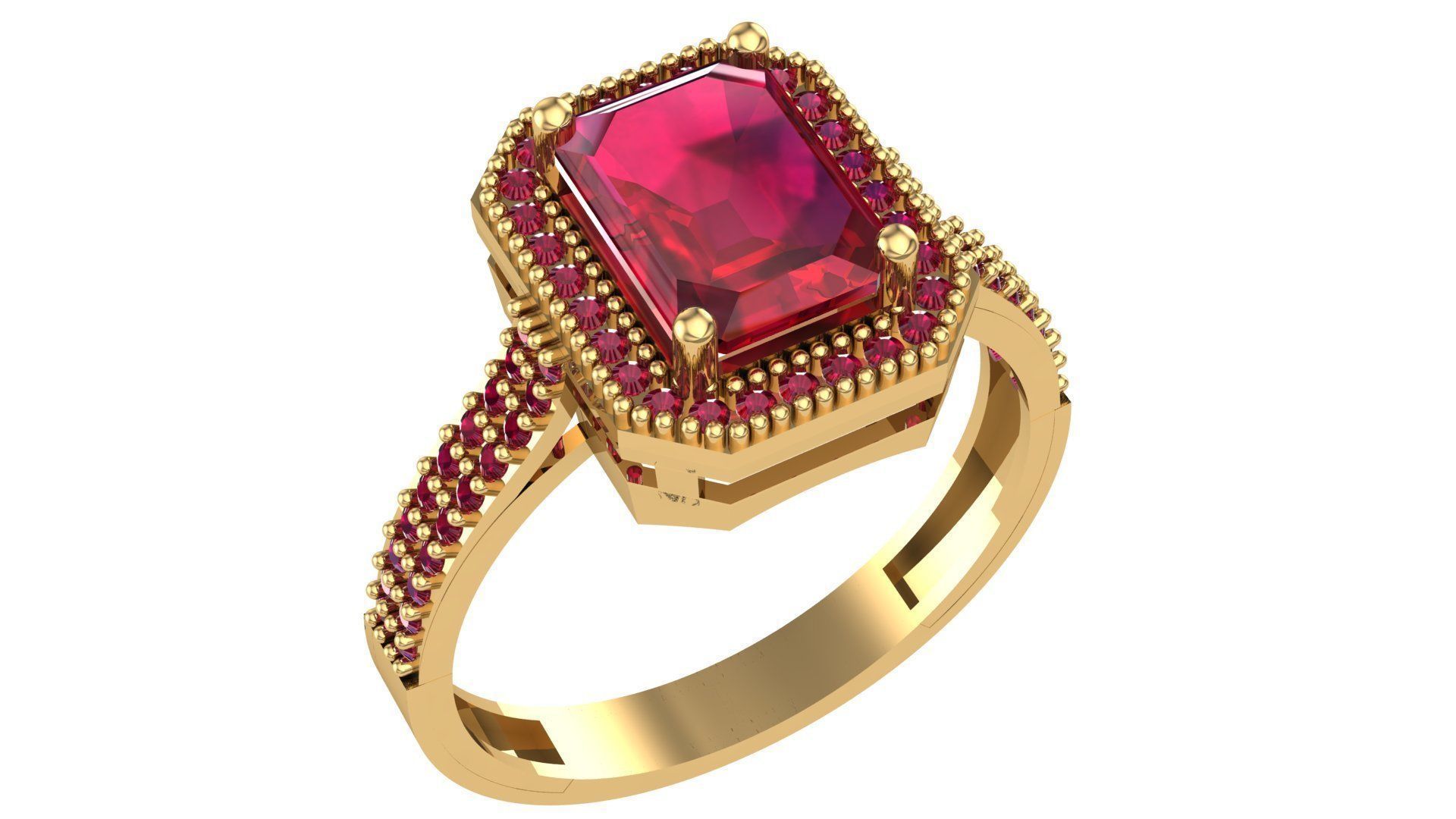 Color Gemstone Ring in 3dm Format 3D print model_16