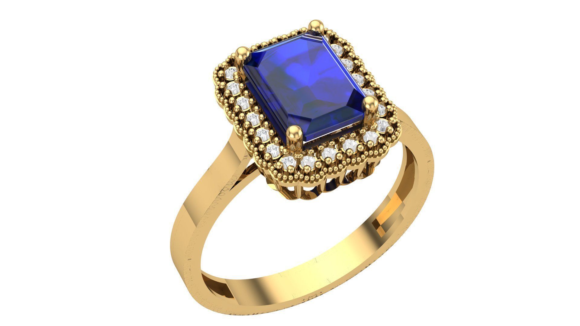 Color Gemstone Ring in 3dm Format 3D print model_46