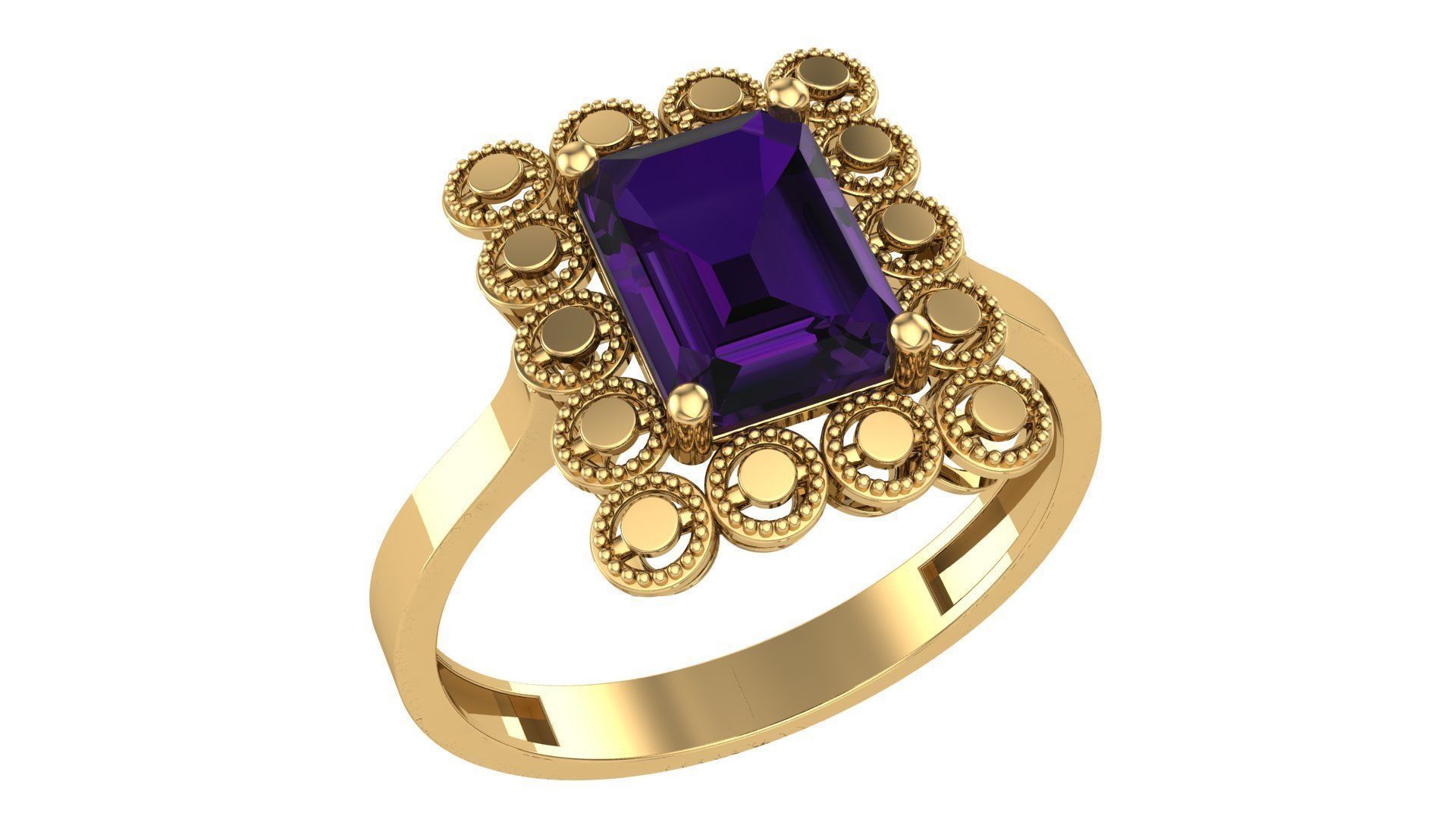 Color Gemstone Ring in 3dm Format 3D print model_25