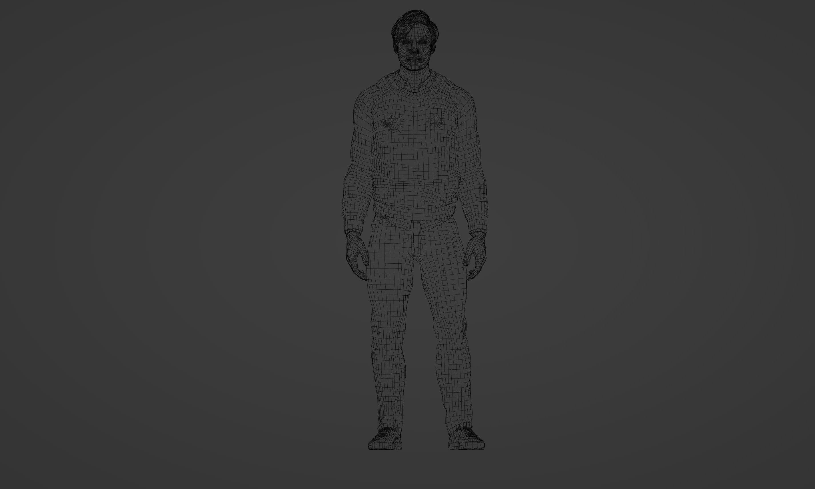 Realistic 3D Model of a 35-Year-Old Man in Blue Sweater 3D model_7