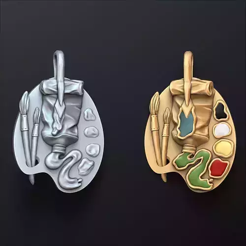 Painting Palette Pendant 3D print model