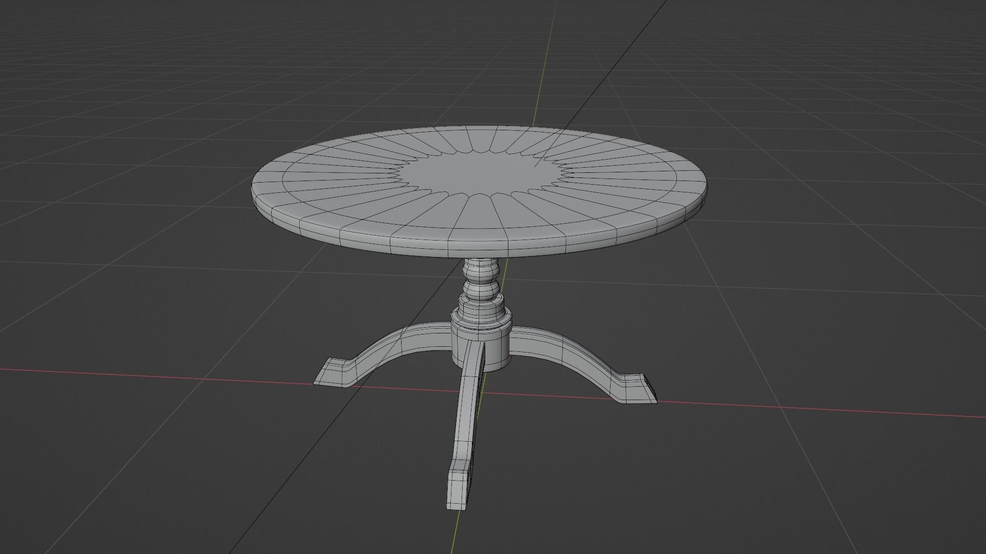 Round Coffee Table Low-poly 3D model_5