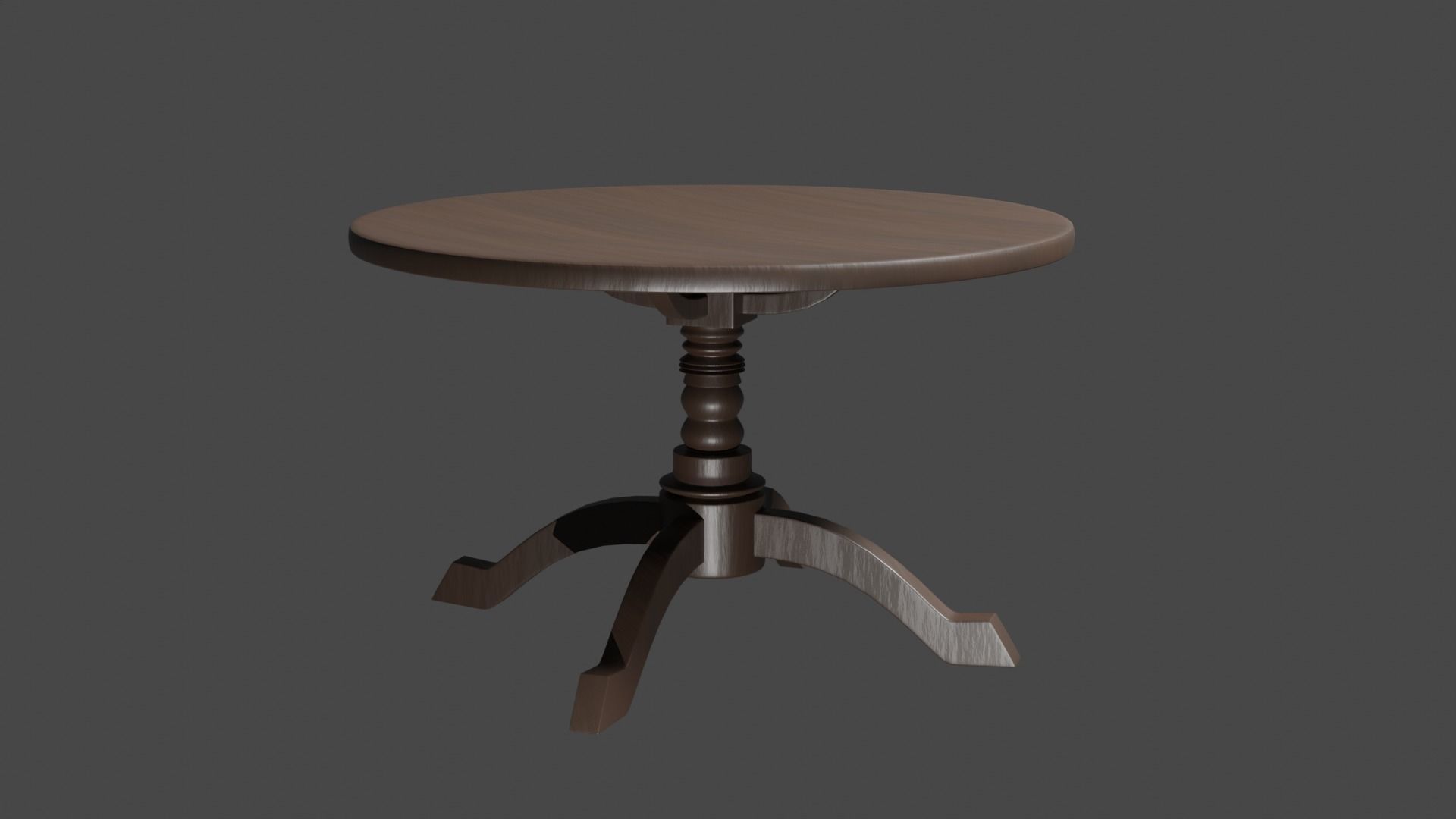 Round Coffee Table Low-poly 3D model_4