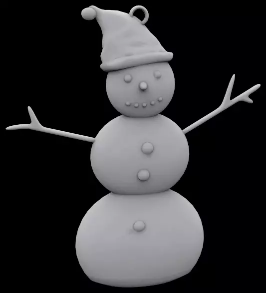 Snowman ornament 3D print model_0