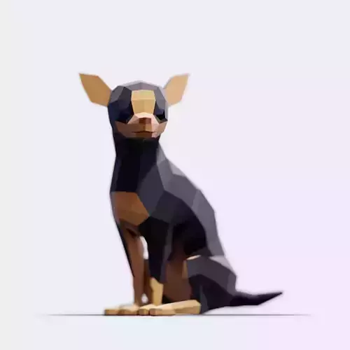 Chihuahua Dog Low-poly 3D model