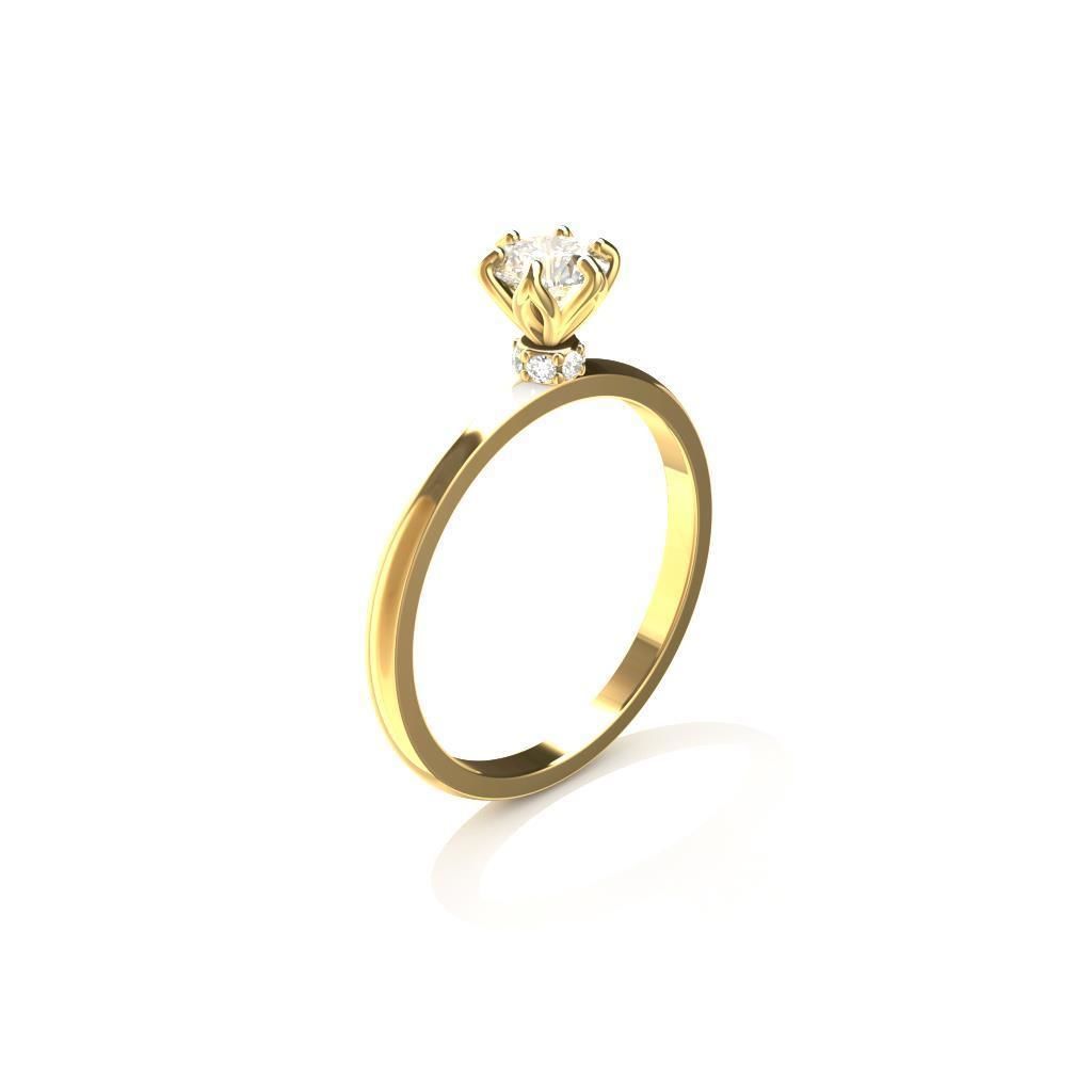 Solitaire Ring 3D print model_3