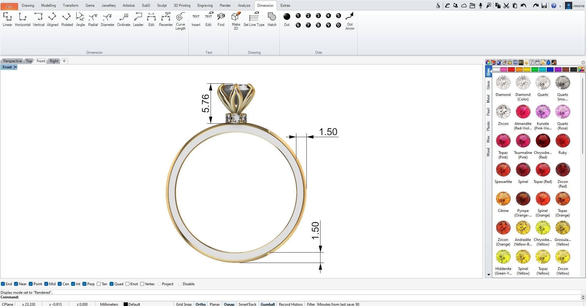 Solitaire Ring 3D print model_6
