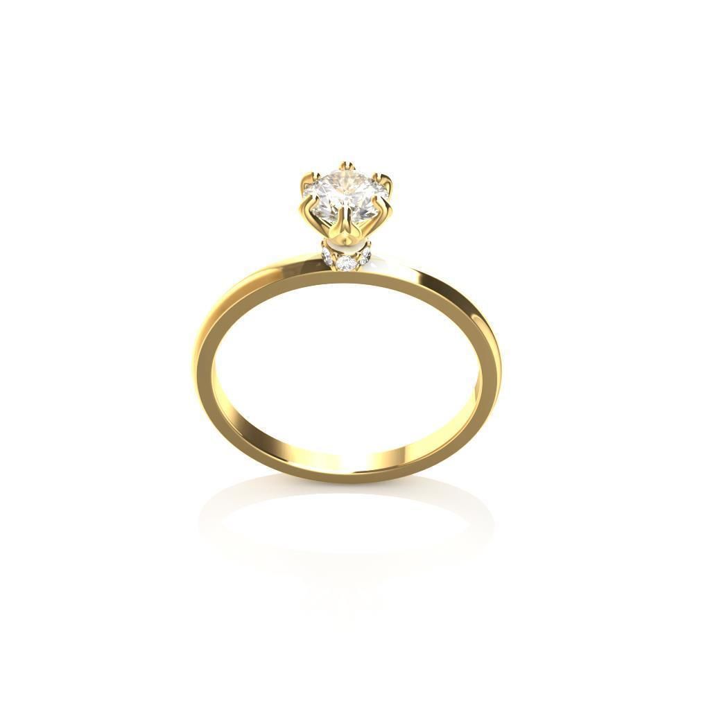 Solitaire Ring 3D print model_2