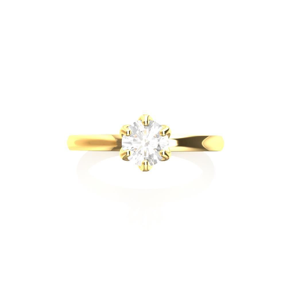Solitaire Ring 3D print model_1