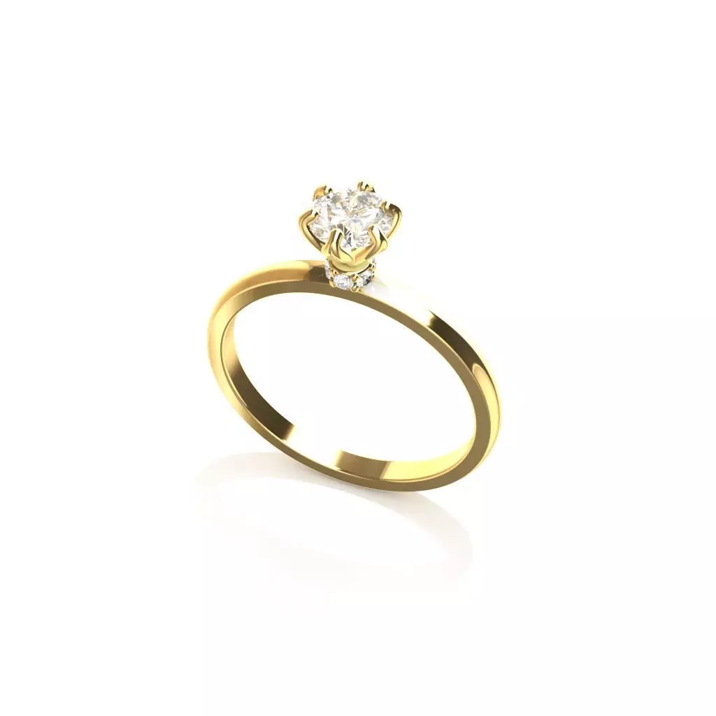 Solitaire Ring 3D print model_0