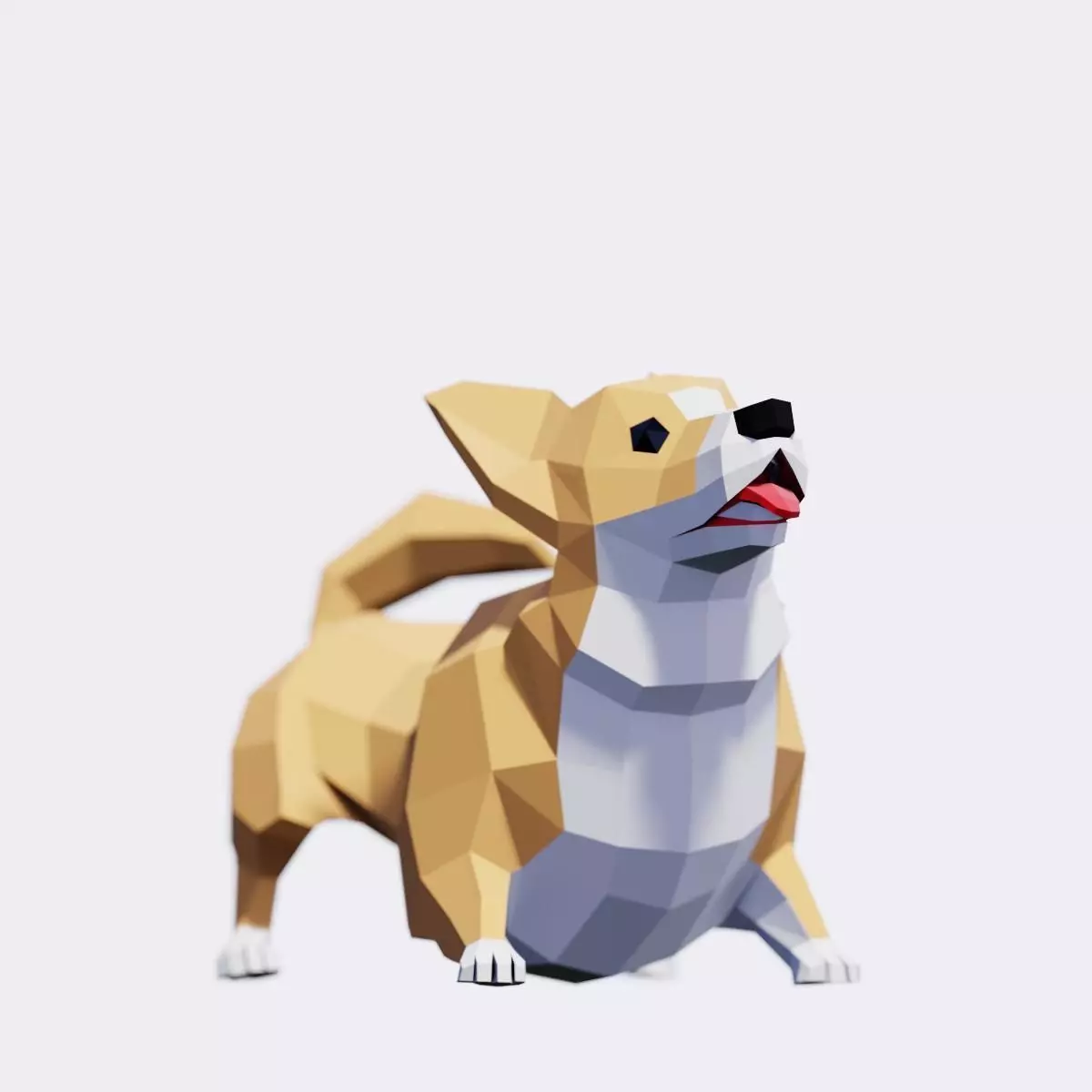 Corgi Dog Low-poly 3D model_0