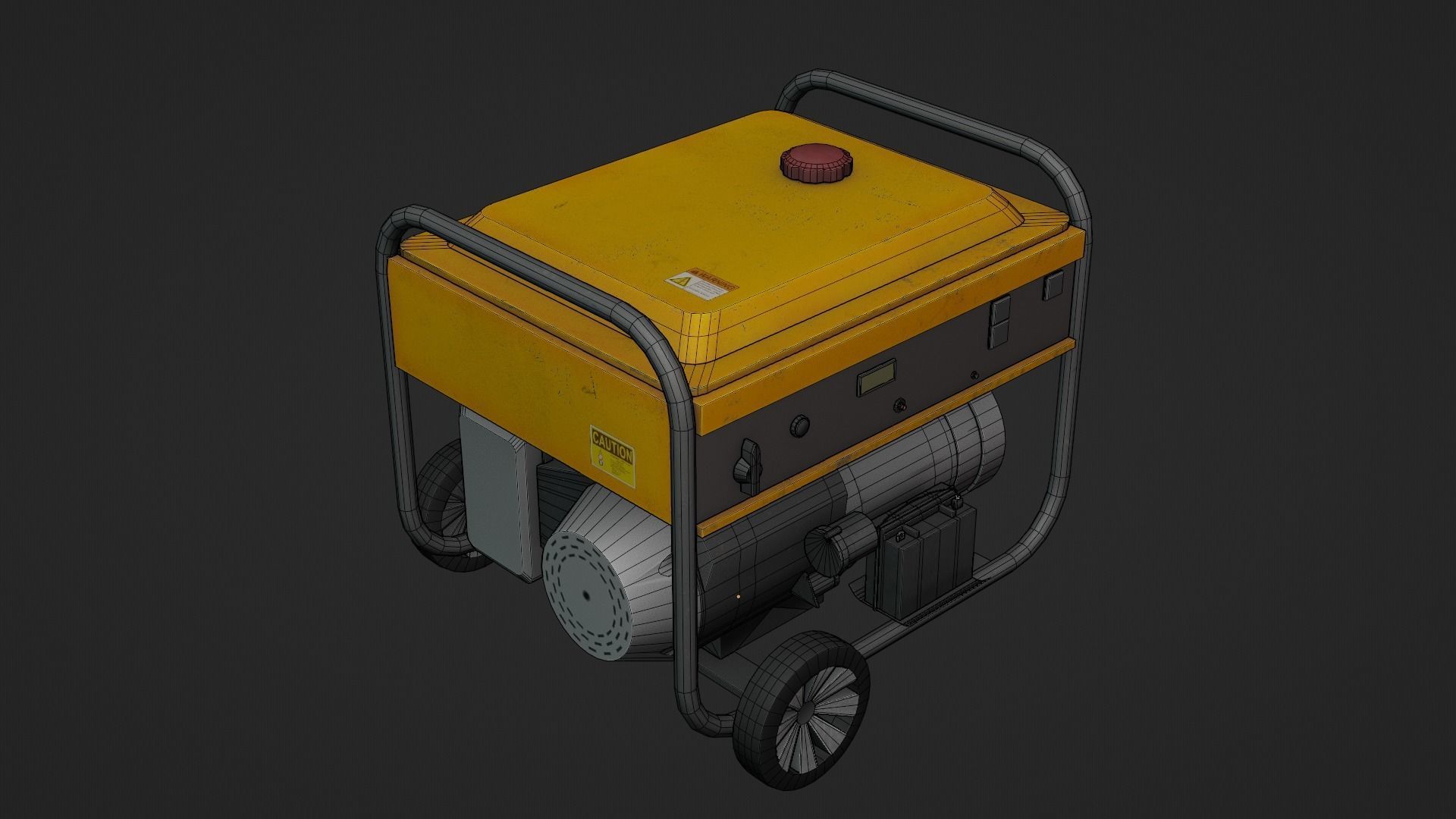 Electric Power Generator Low-poly 3D model_9