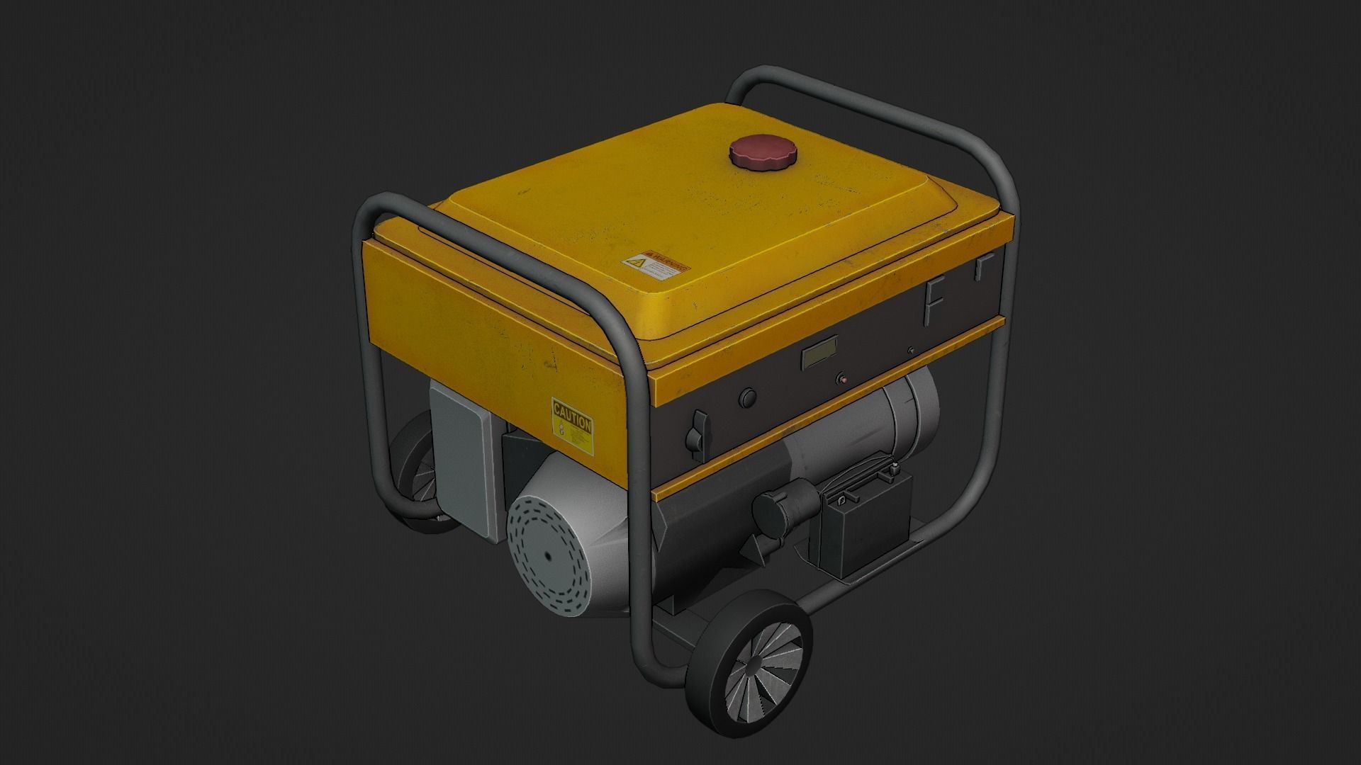 Electric Power Generator Low-poly 3D model_8