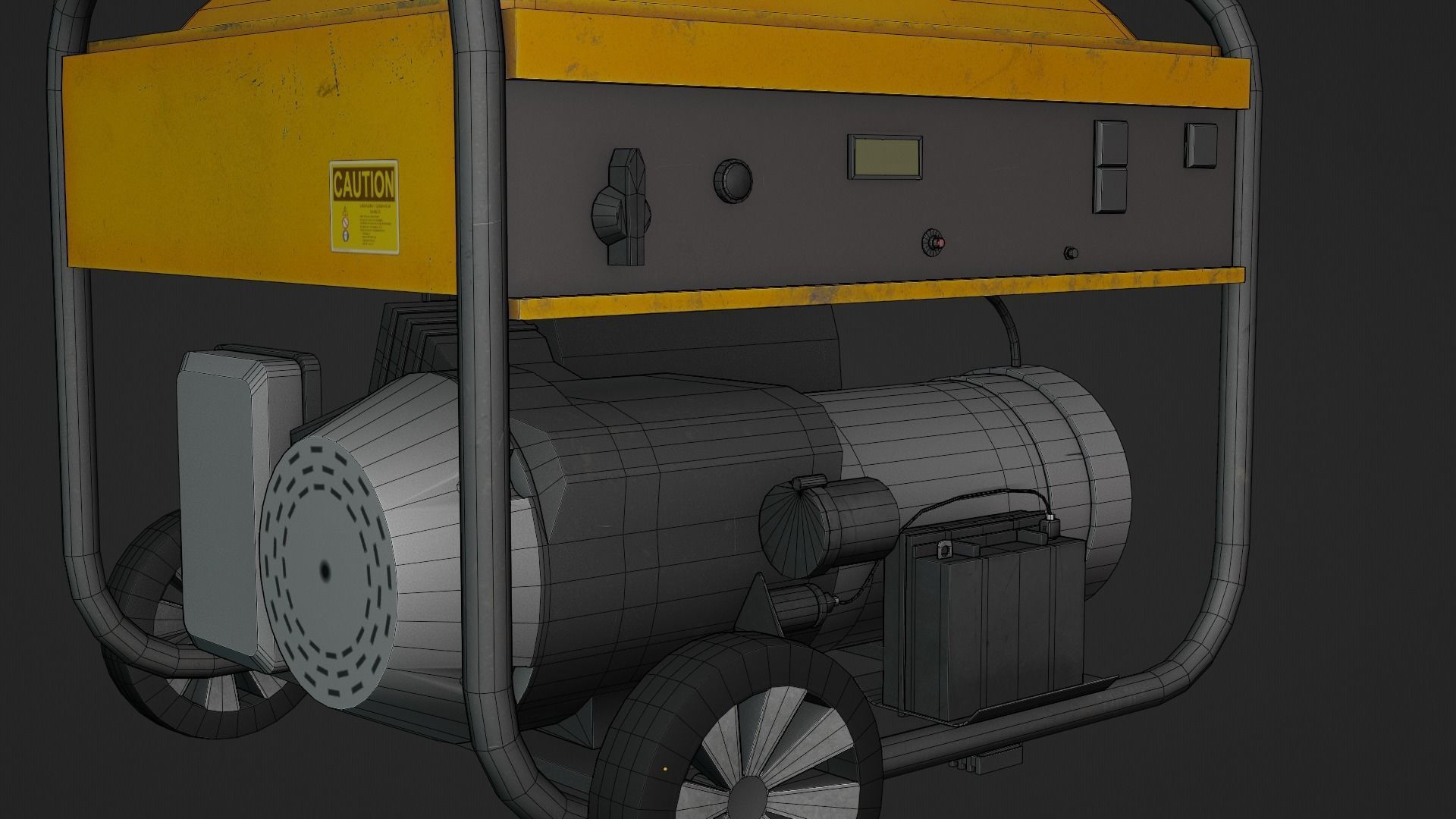 Electric Power Generator Low-poly 3D model_27