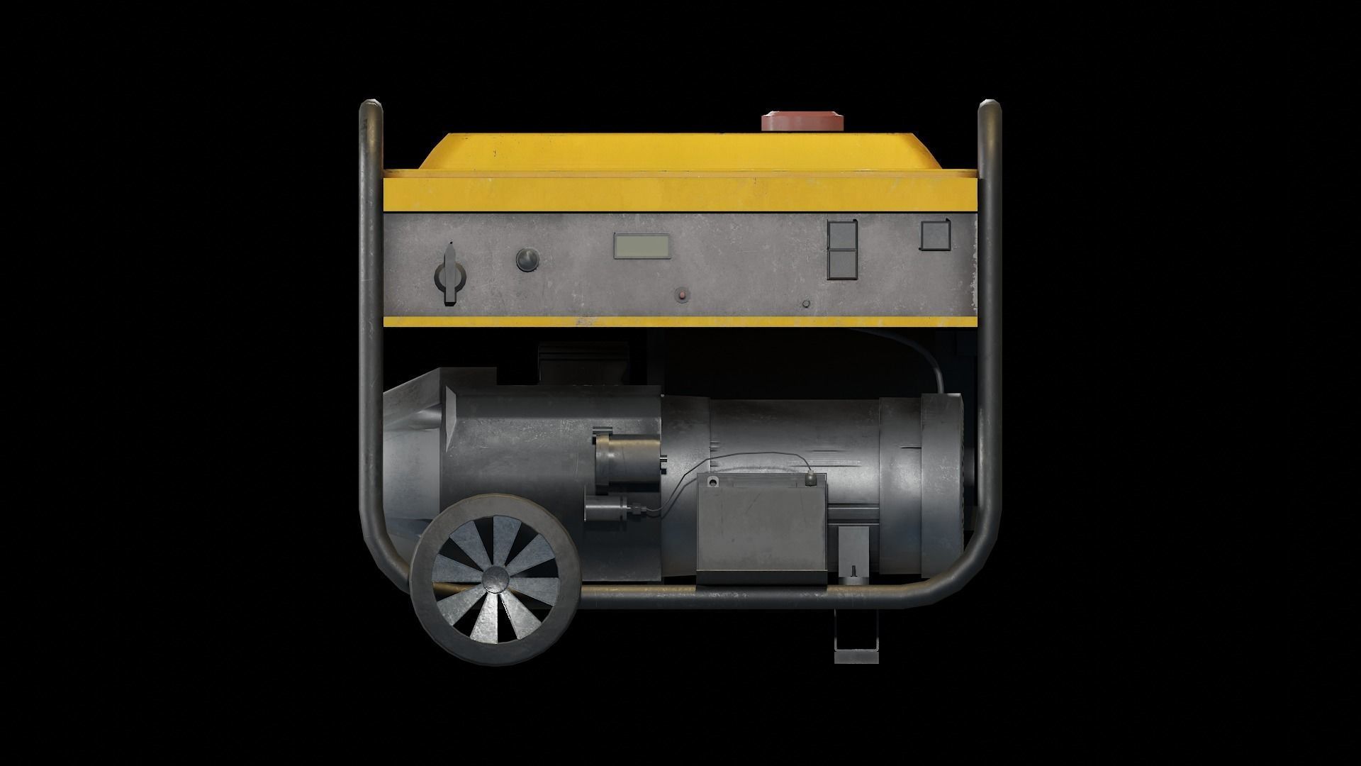 Electric Power Generator Low-poly 3D model_6