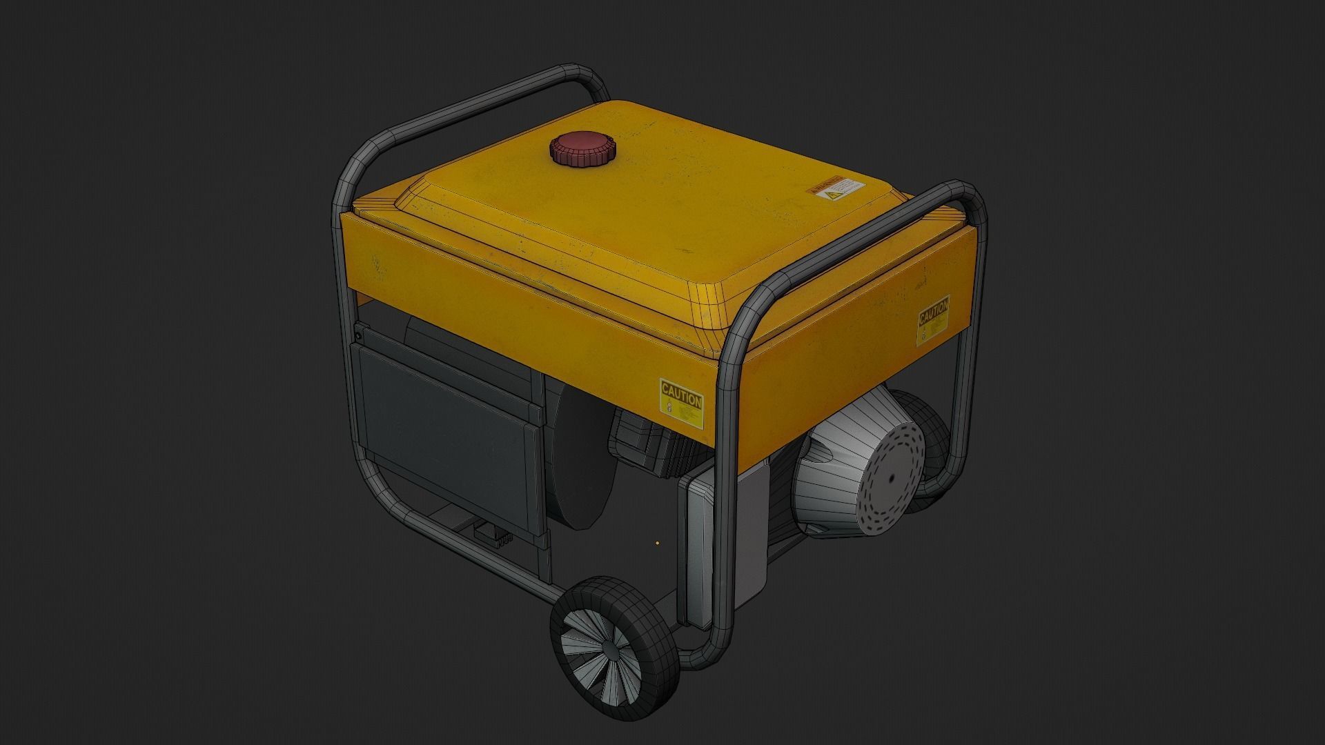 Electric Power Generator Low-poly 3D model_11