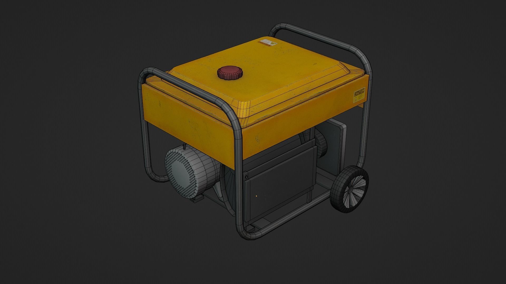 Electric Power Generator Low-poly 3D model_13