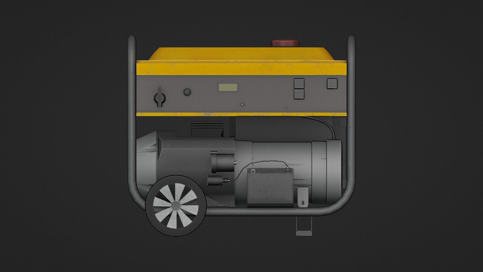 Electric Power Generator Low-poly 3D model_18