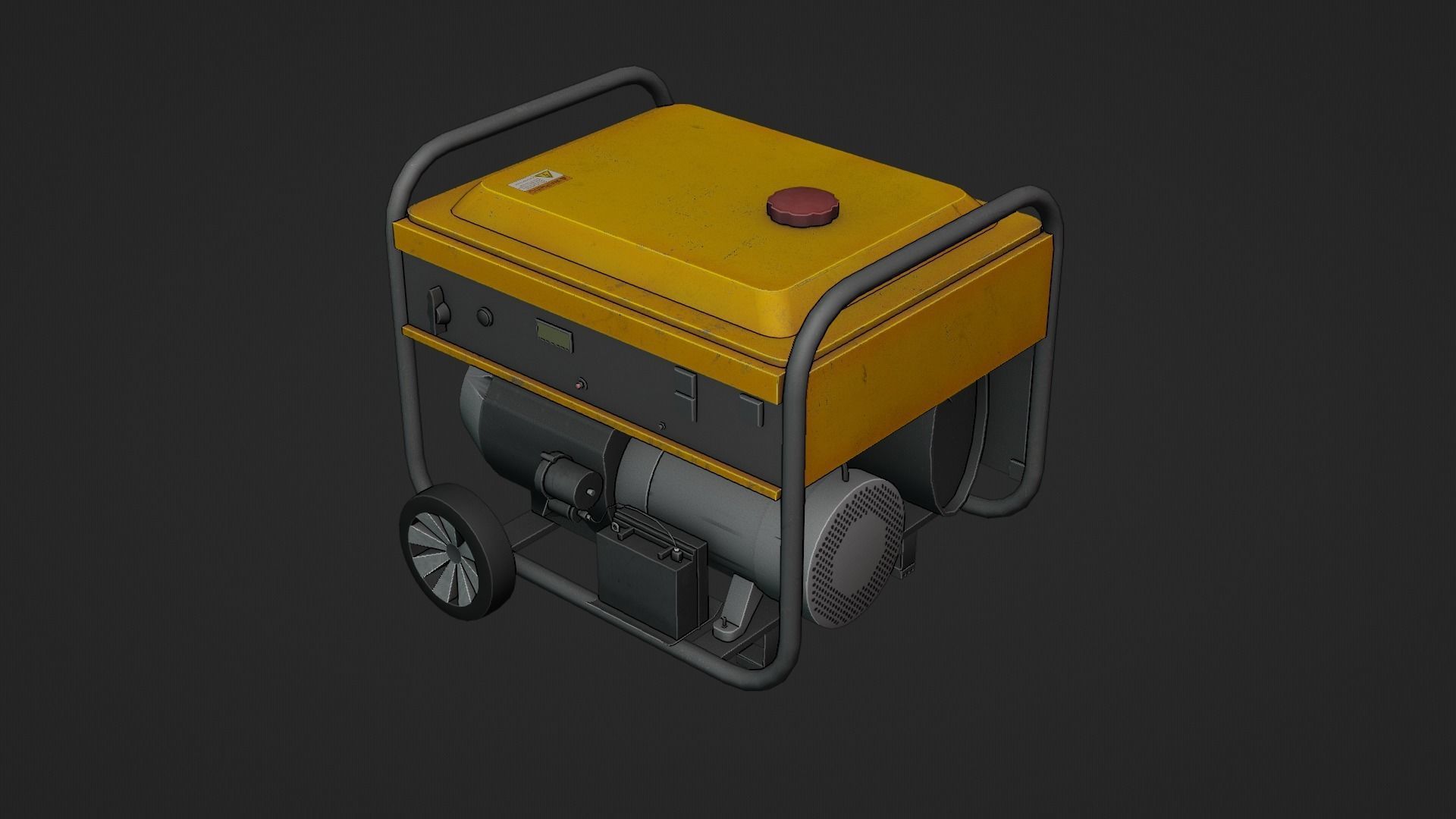 Electric Power Generator Low-poly 3D model_16